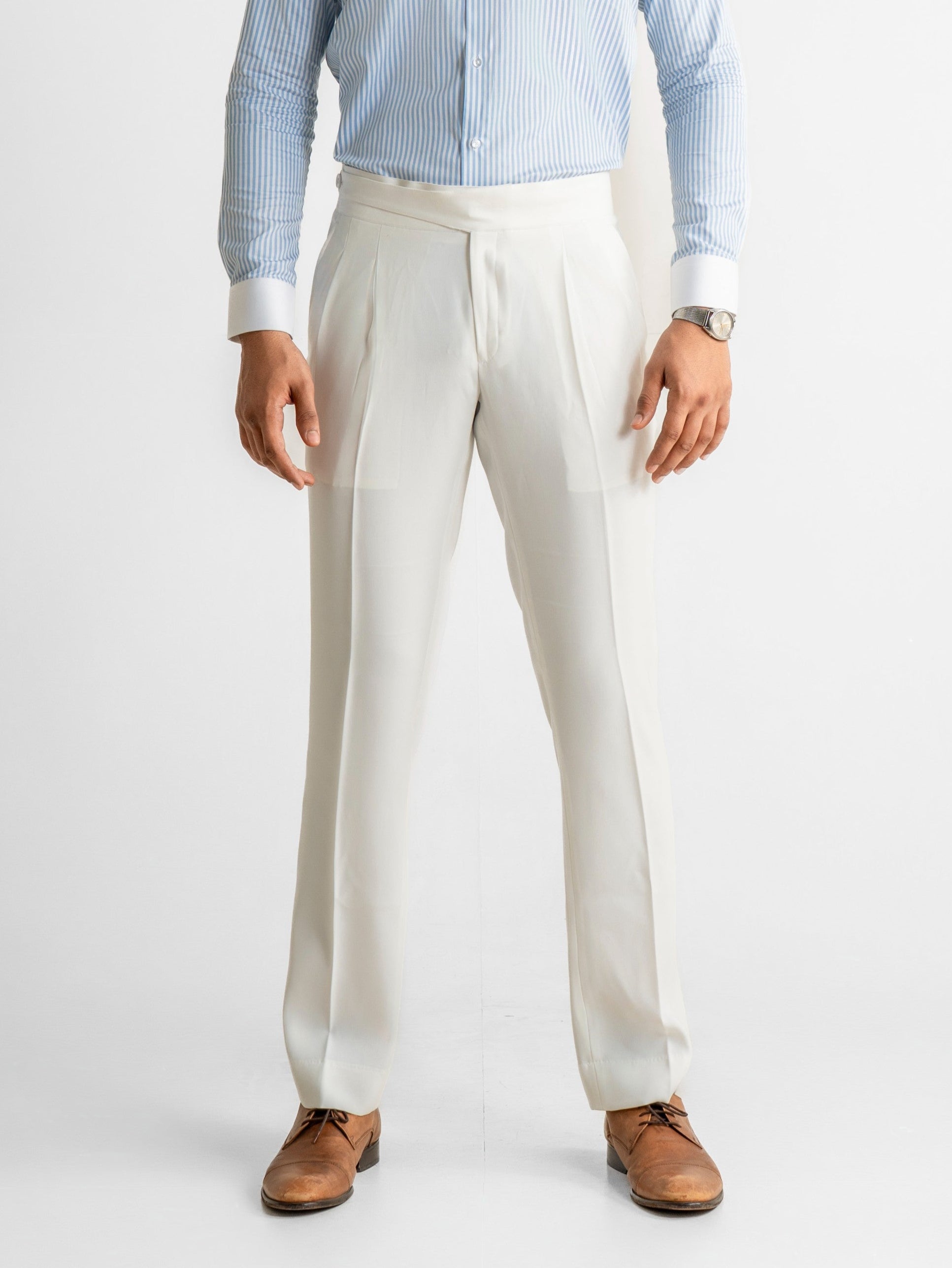 Extended-Strap Gurkha Trousers – White – Vencero World