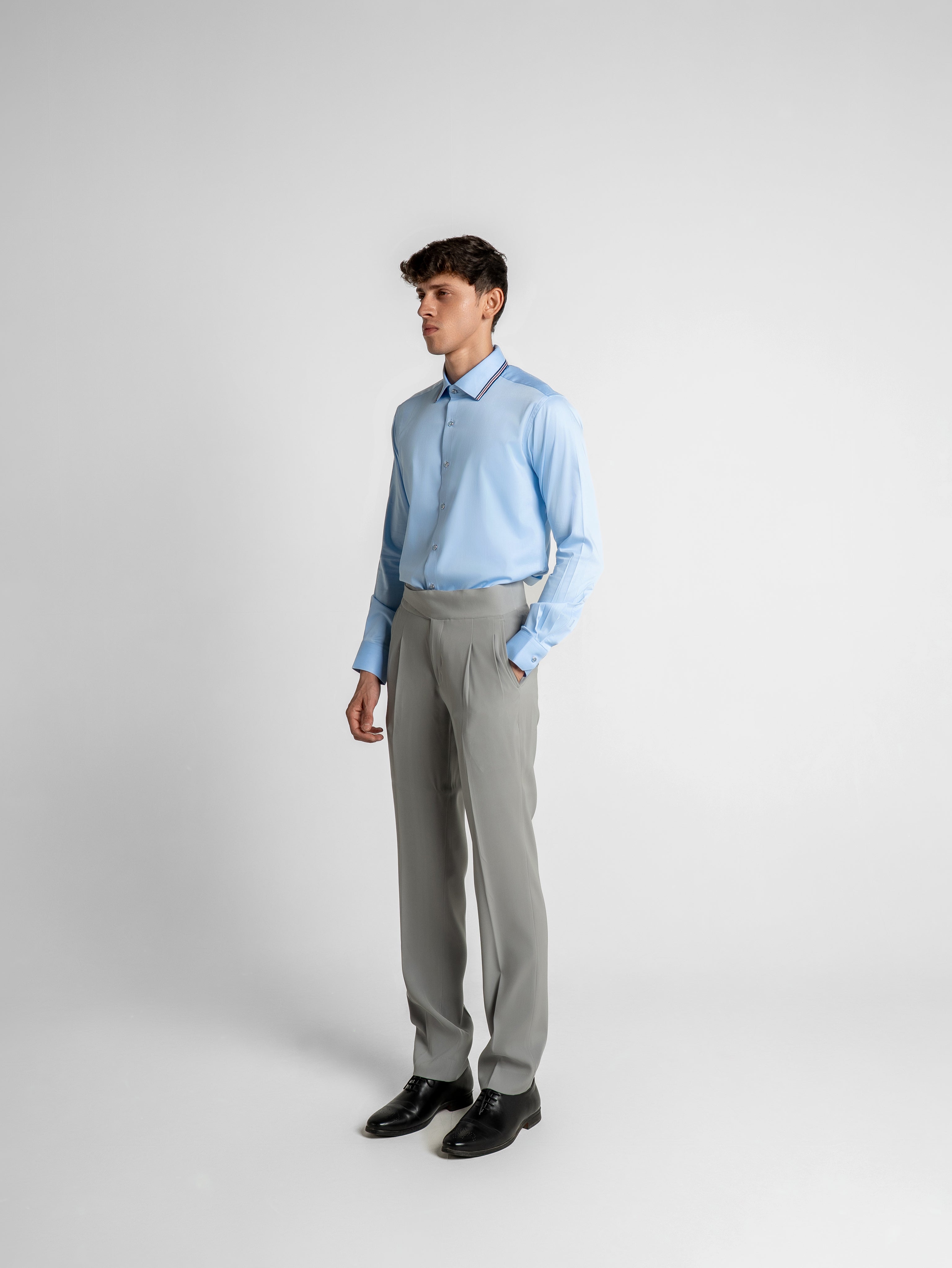 Skyline Trim Shirt - Sky Blue