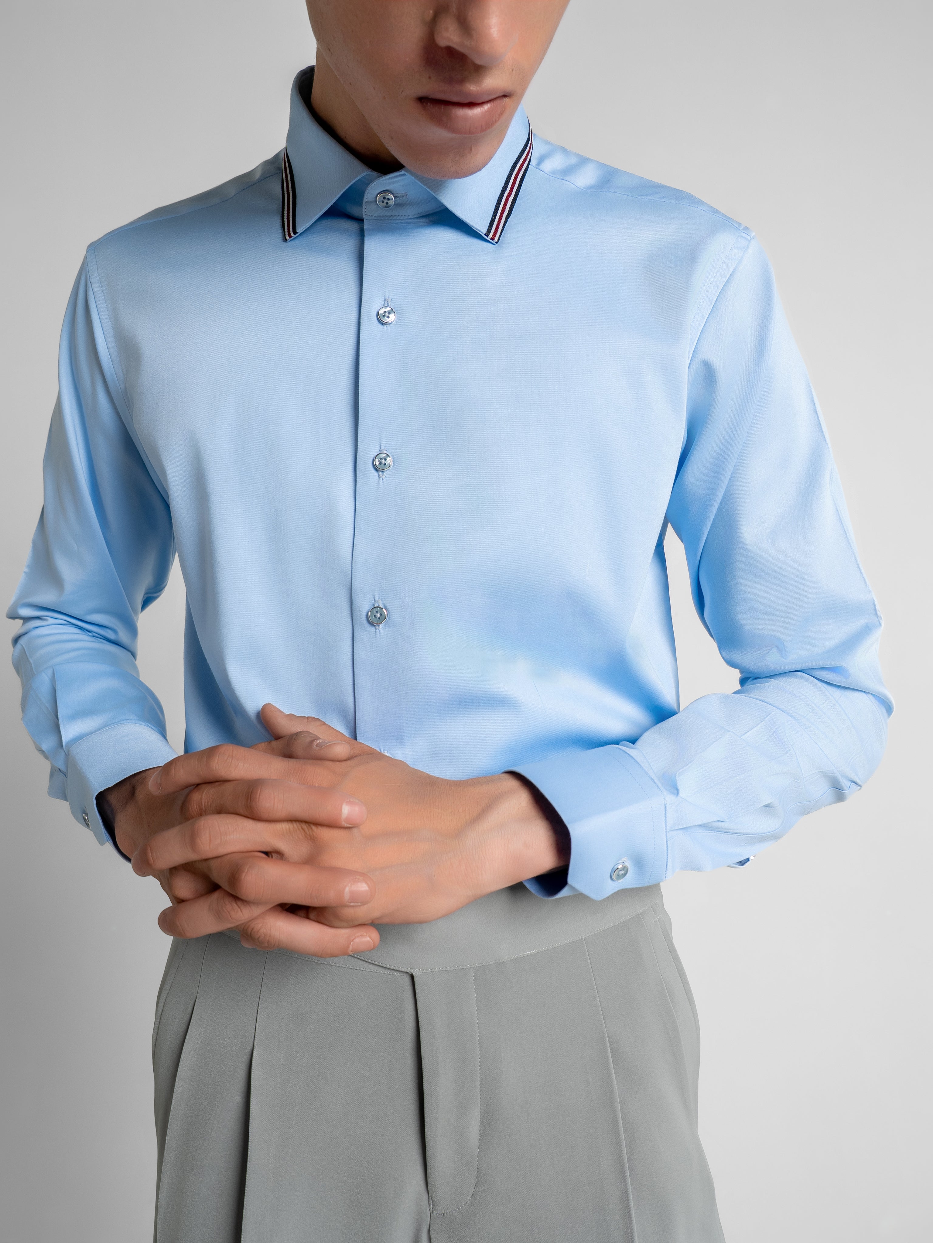 Skyline Trim Shirt - Sky Blue