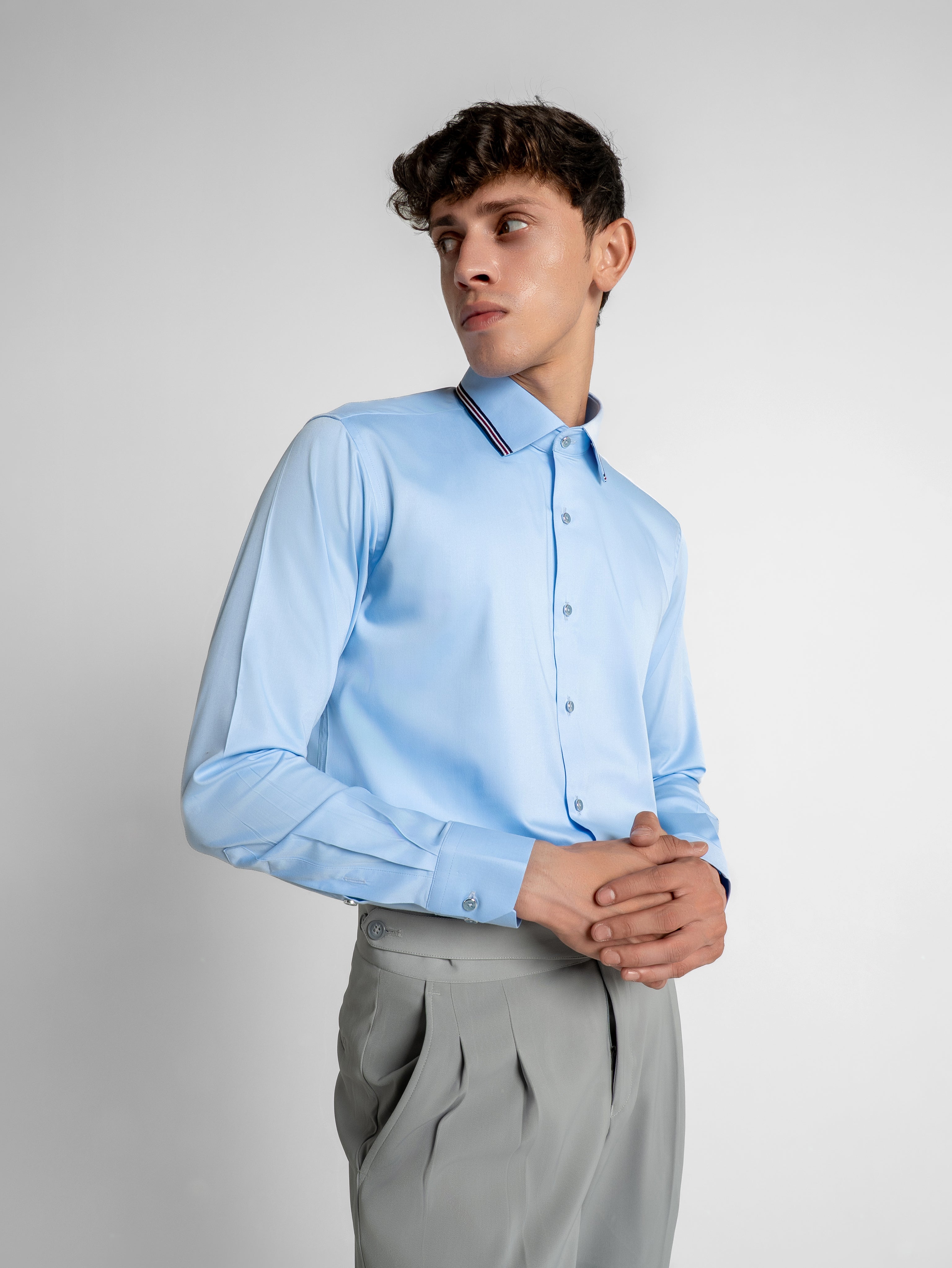 Skyline Trim Shirt - Sky Blue