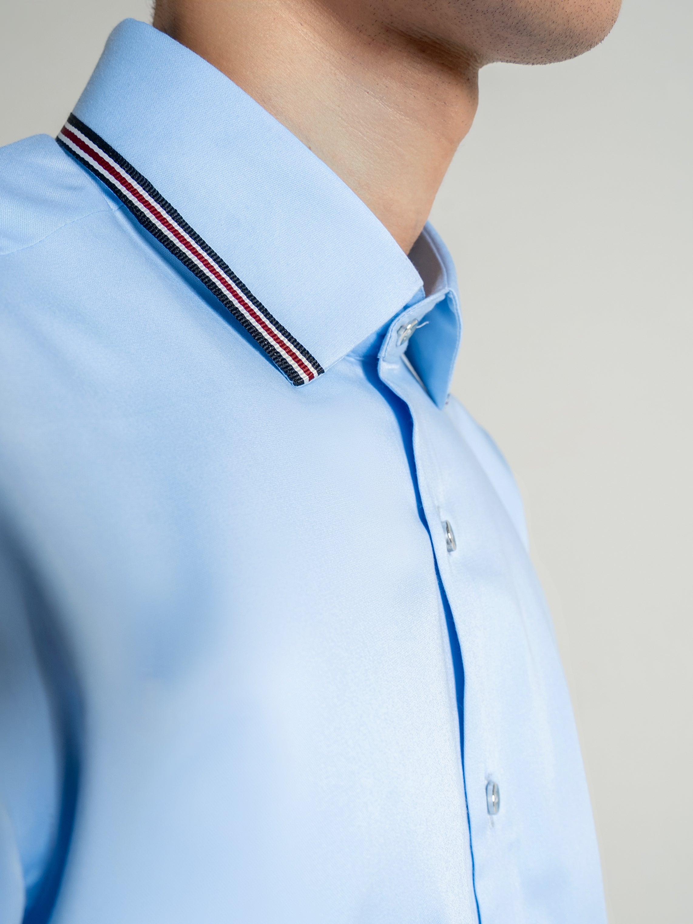 Skyline Trim Shirt - Sky Blue