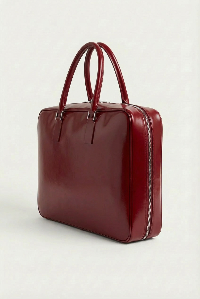 VENCERO Vegan Leather Laptop Bag : Red