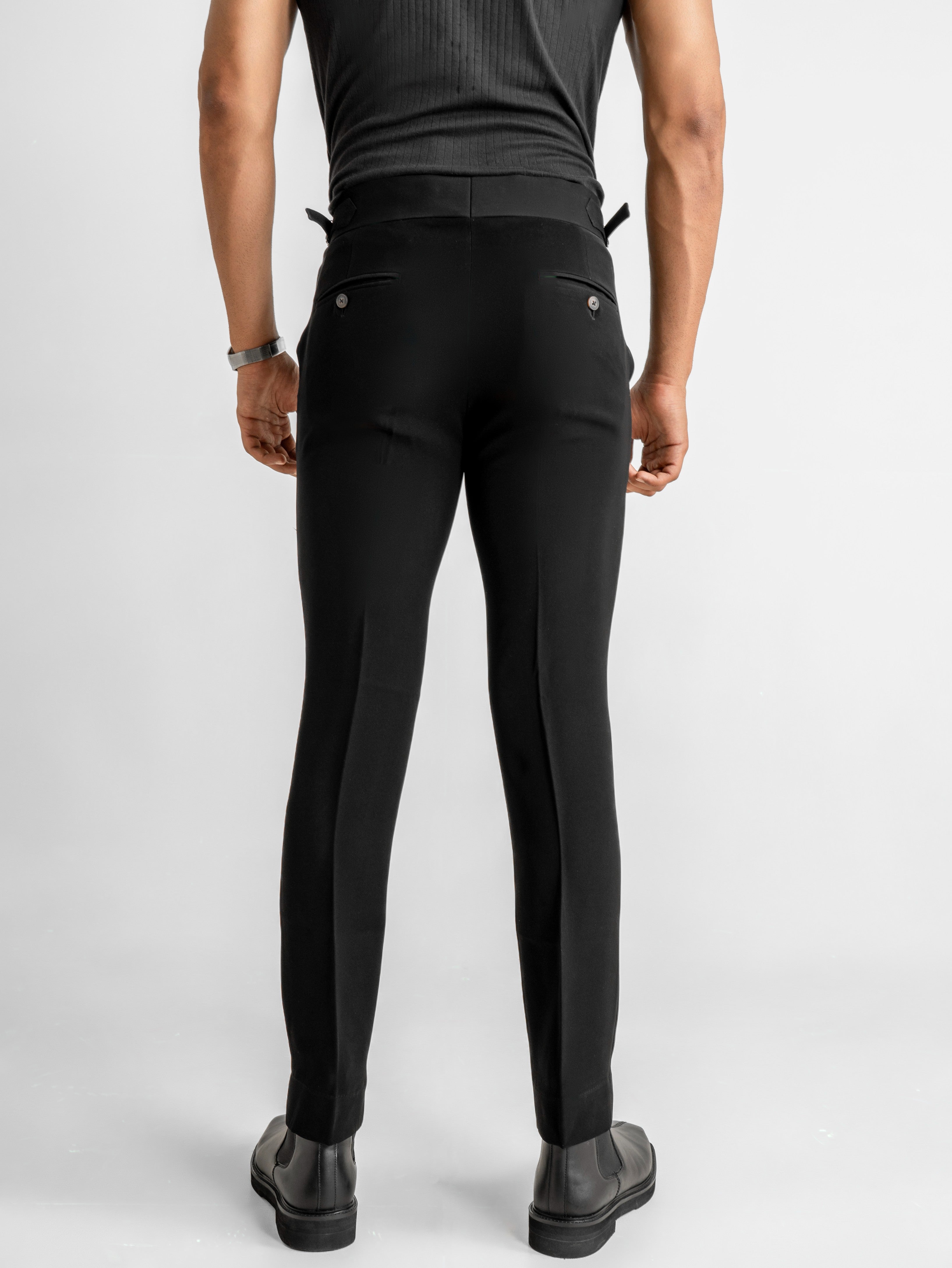 Double-Button Gurkha Trousers – Black