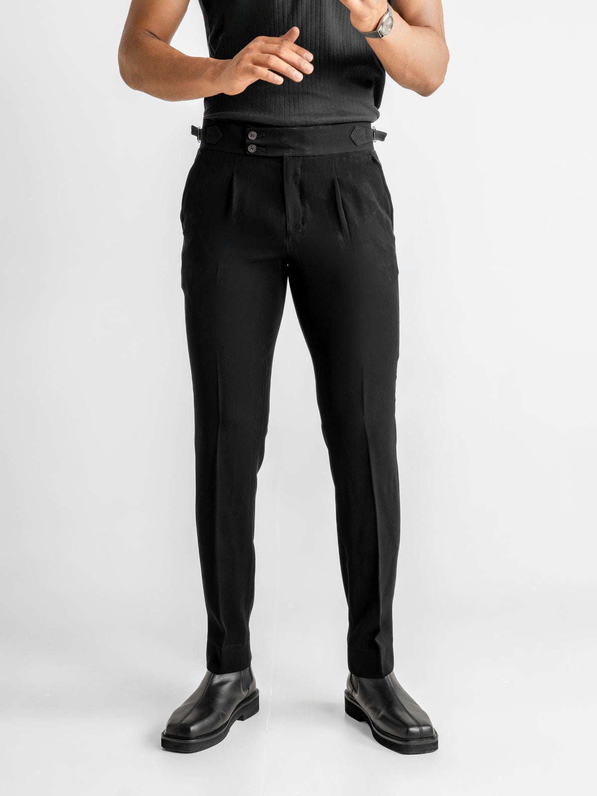 Double-Button Gurkha Trousers – Black