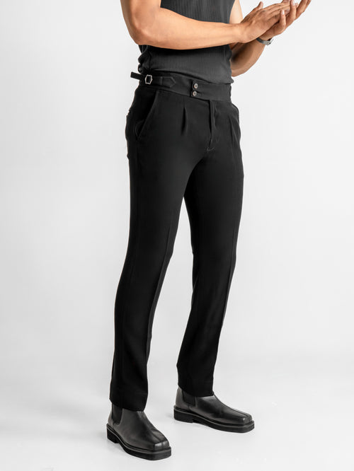 Double-Button Gurkha Trousers – Black