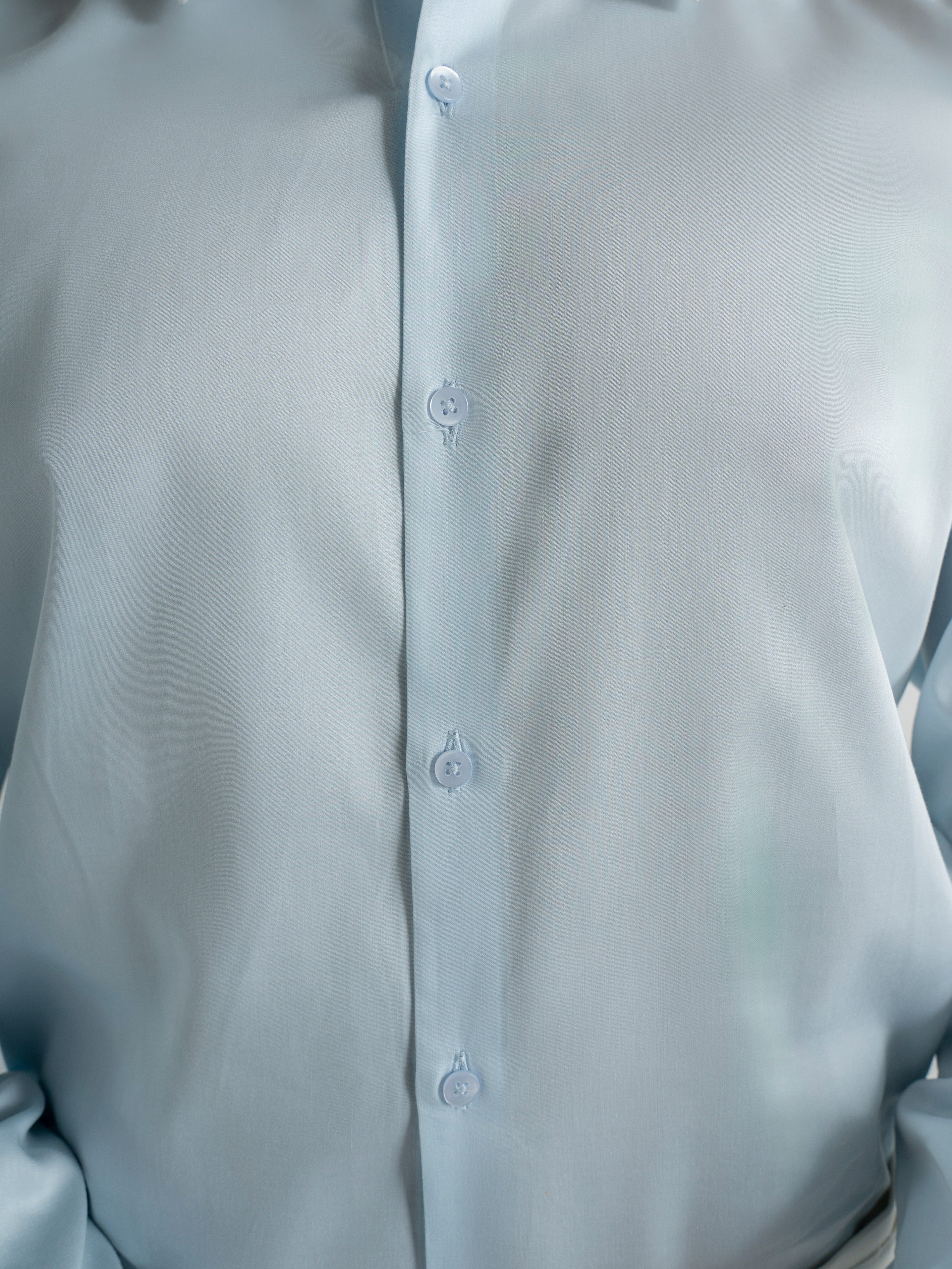 Contrast Collar Shirt – Solid Sky Blue