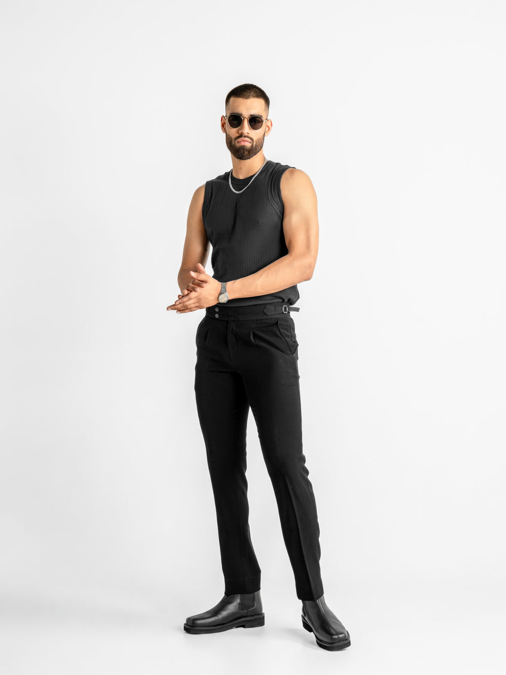 Double-Button Gurkha Trousers – Black