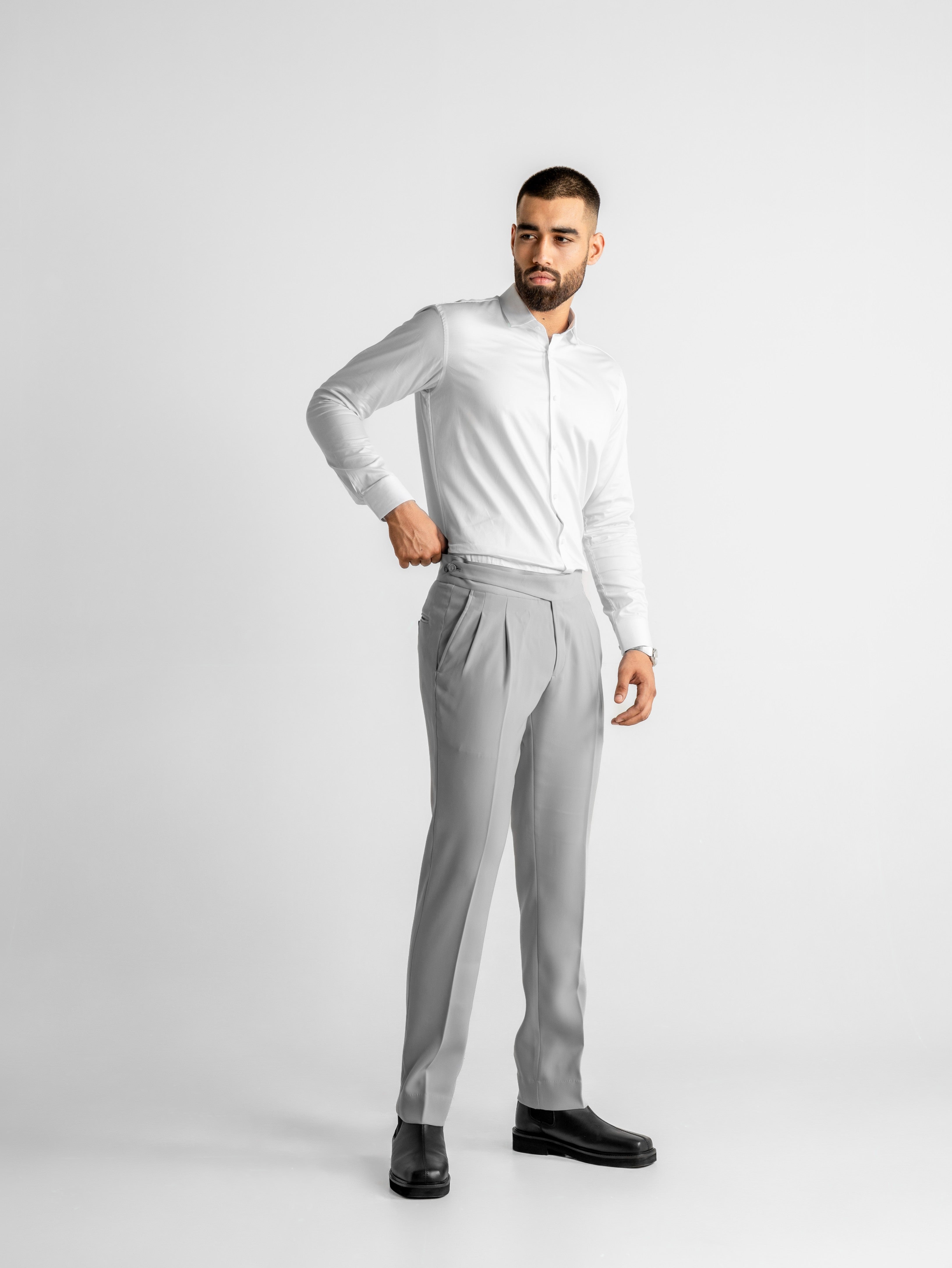 Extended-Strap Gurkha Trousers – Gray