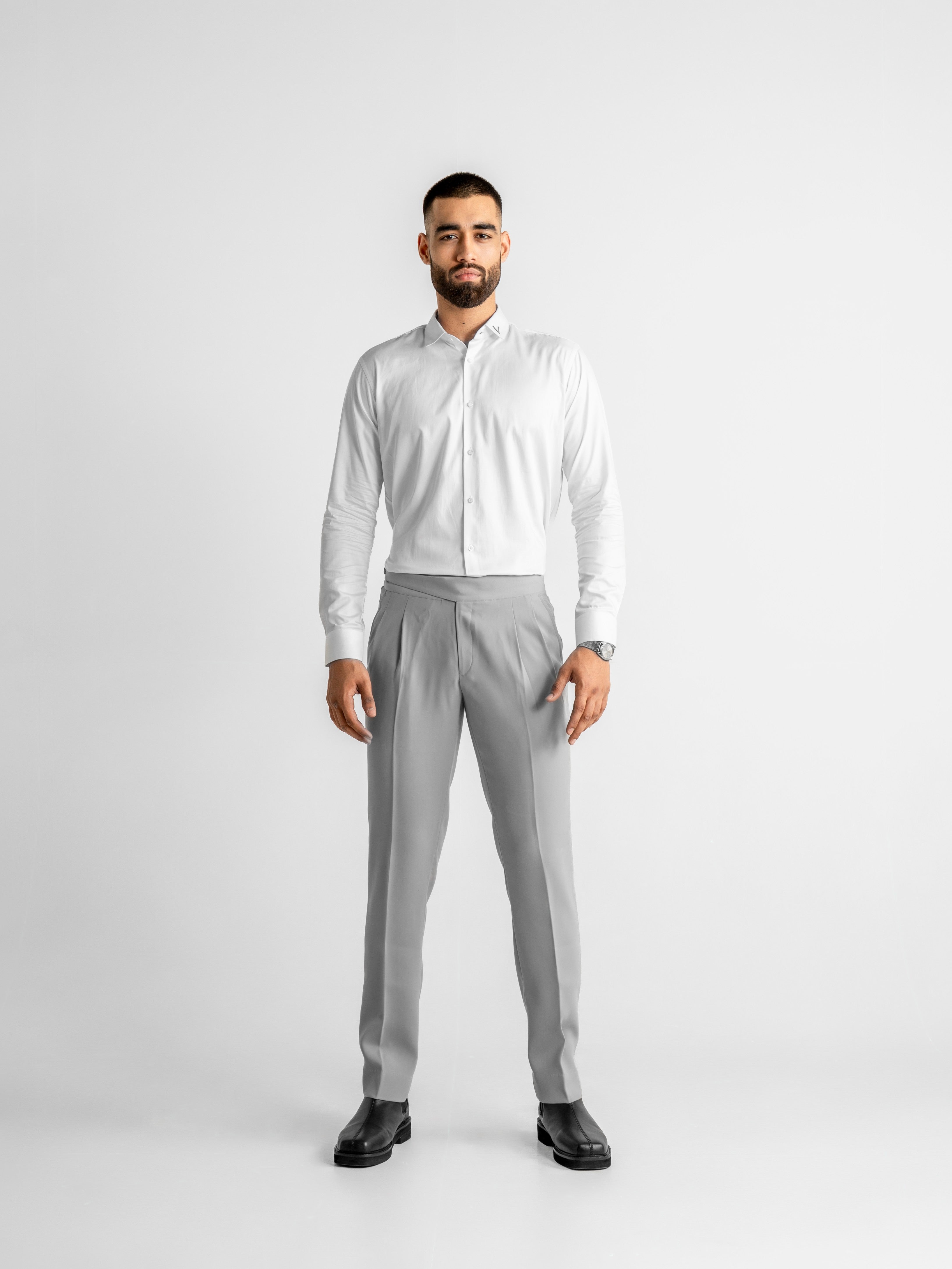 Extended-Strap Gurkha Trousers – Gray