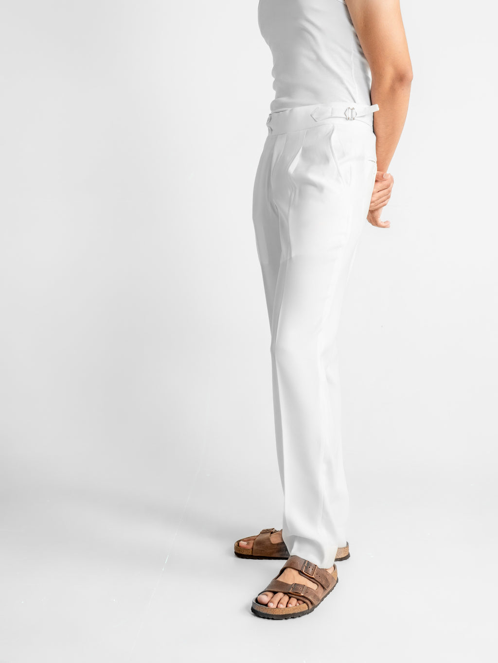 Double-Button Gurkha Trousers – White