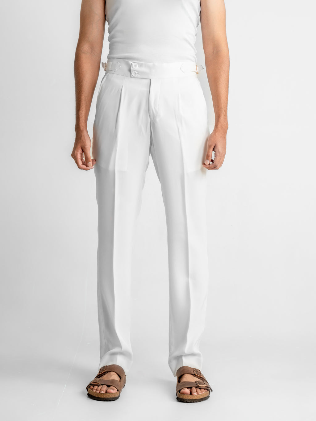 Double-Button Gurkha Trousers – White