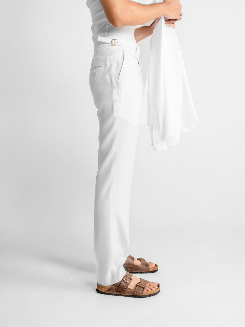 Double-Button Gurkha Trousers – White