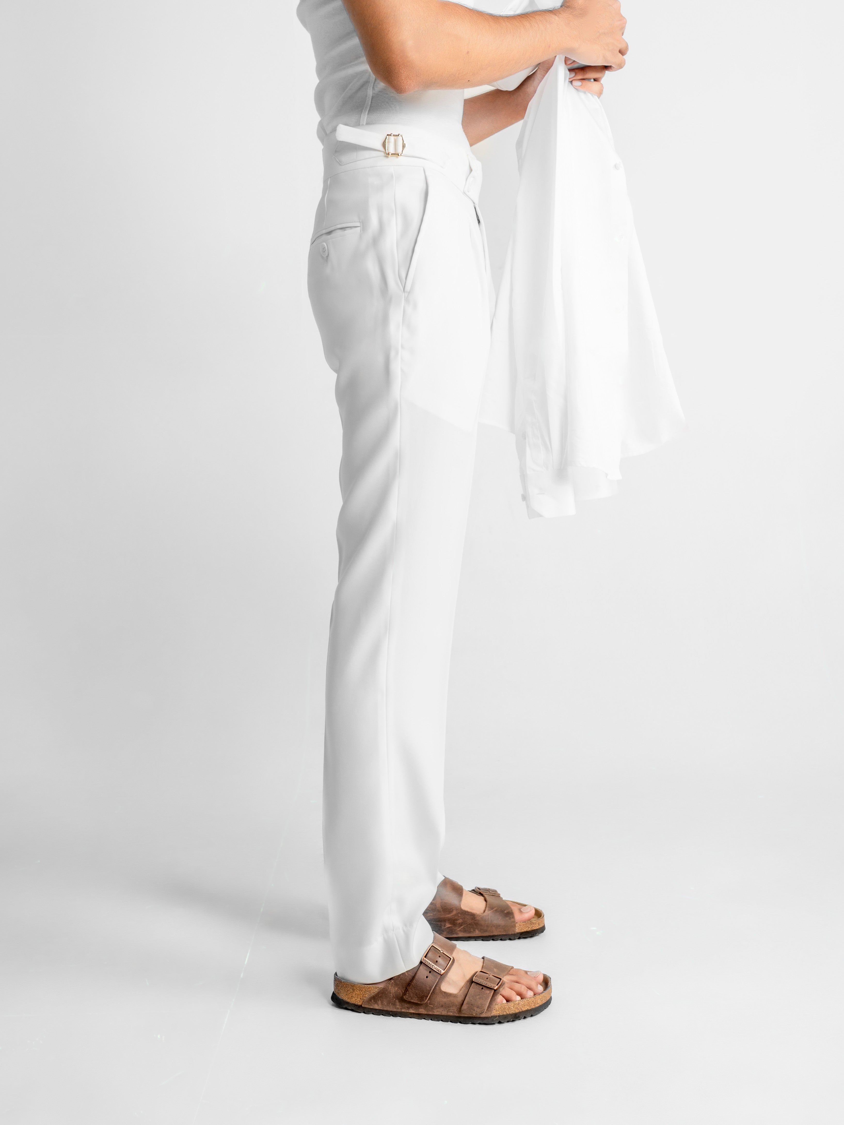 Double-Button Gurkha Trousers – White