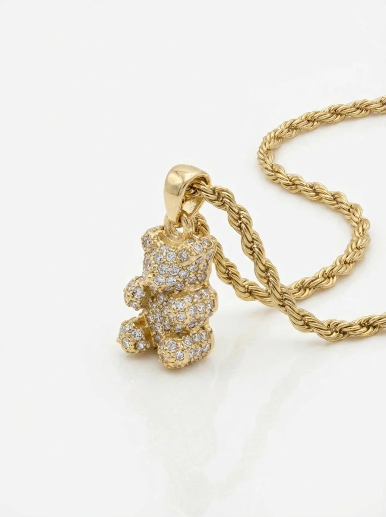 Gold Teddy Bear Necklace