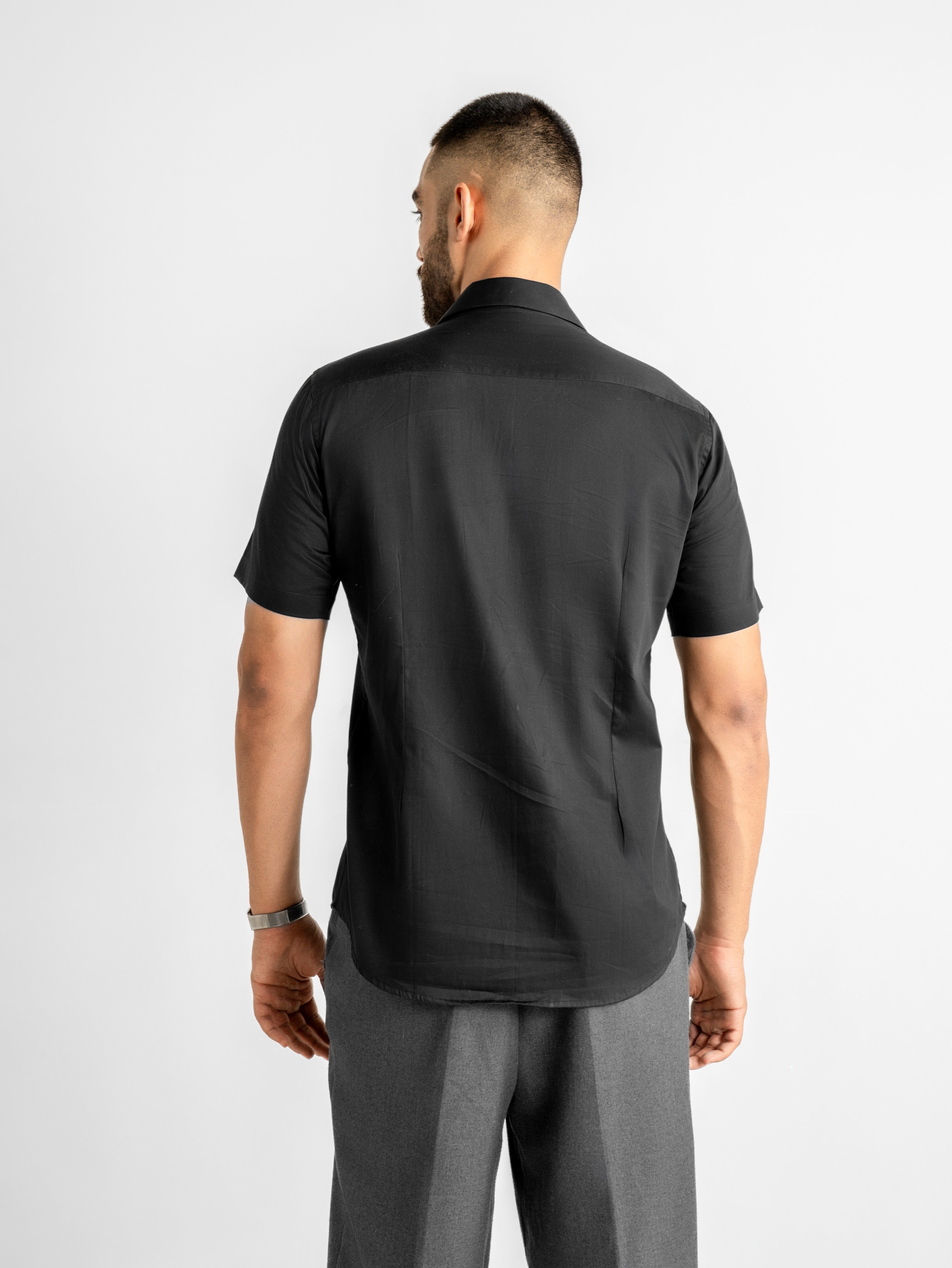 Harper Cuban Shirt - Gray & Black