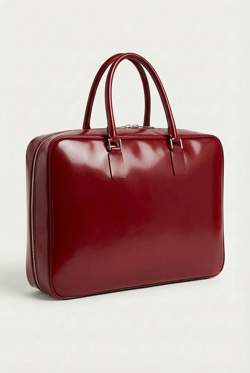 VENCERO Vegan Leather Laptop Bag : Red
