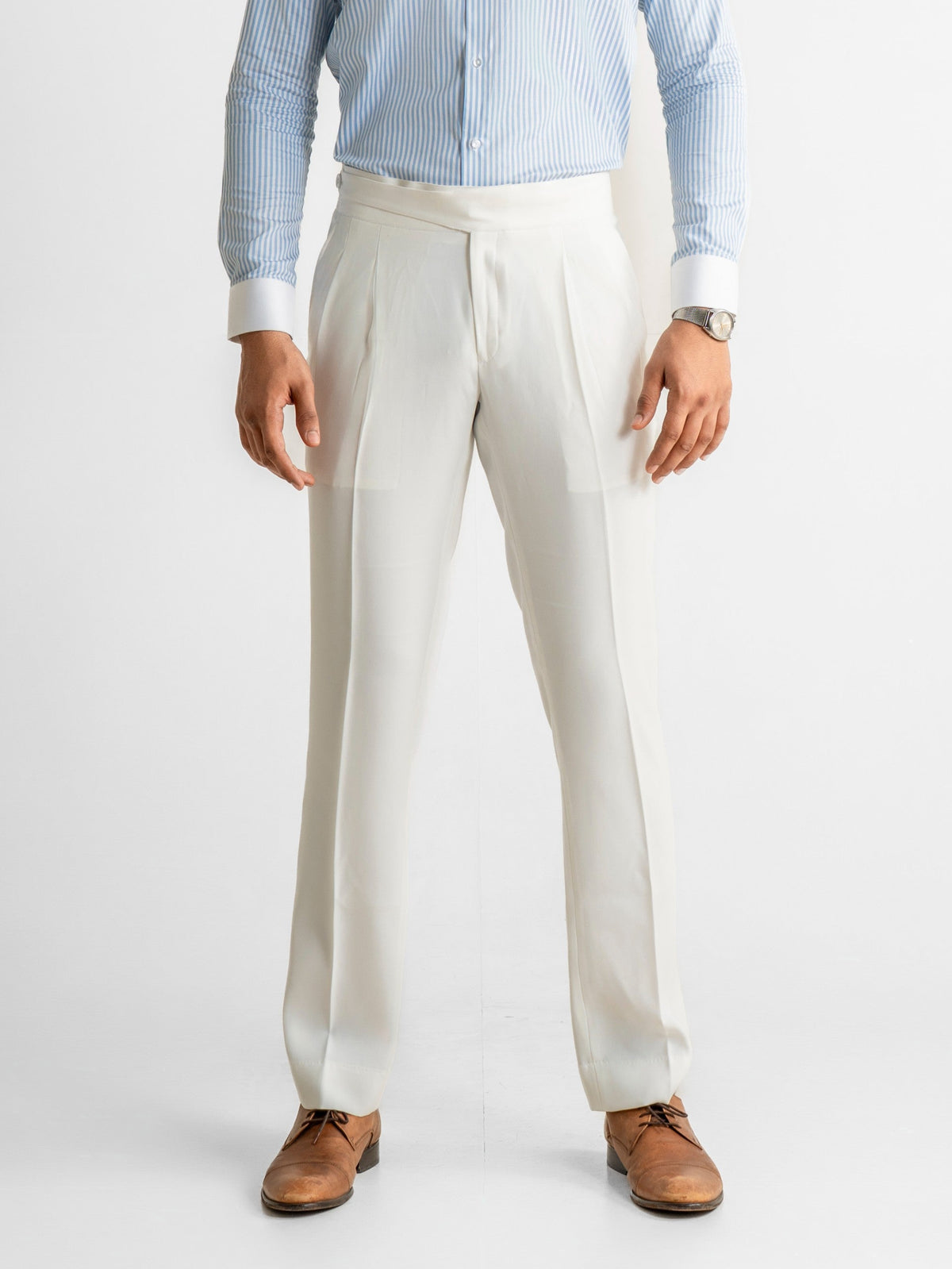 Extended-Strap Gurkha Trousers – White