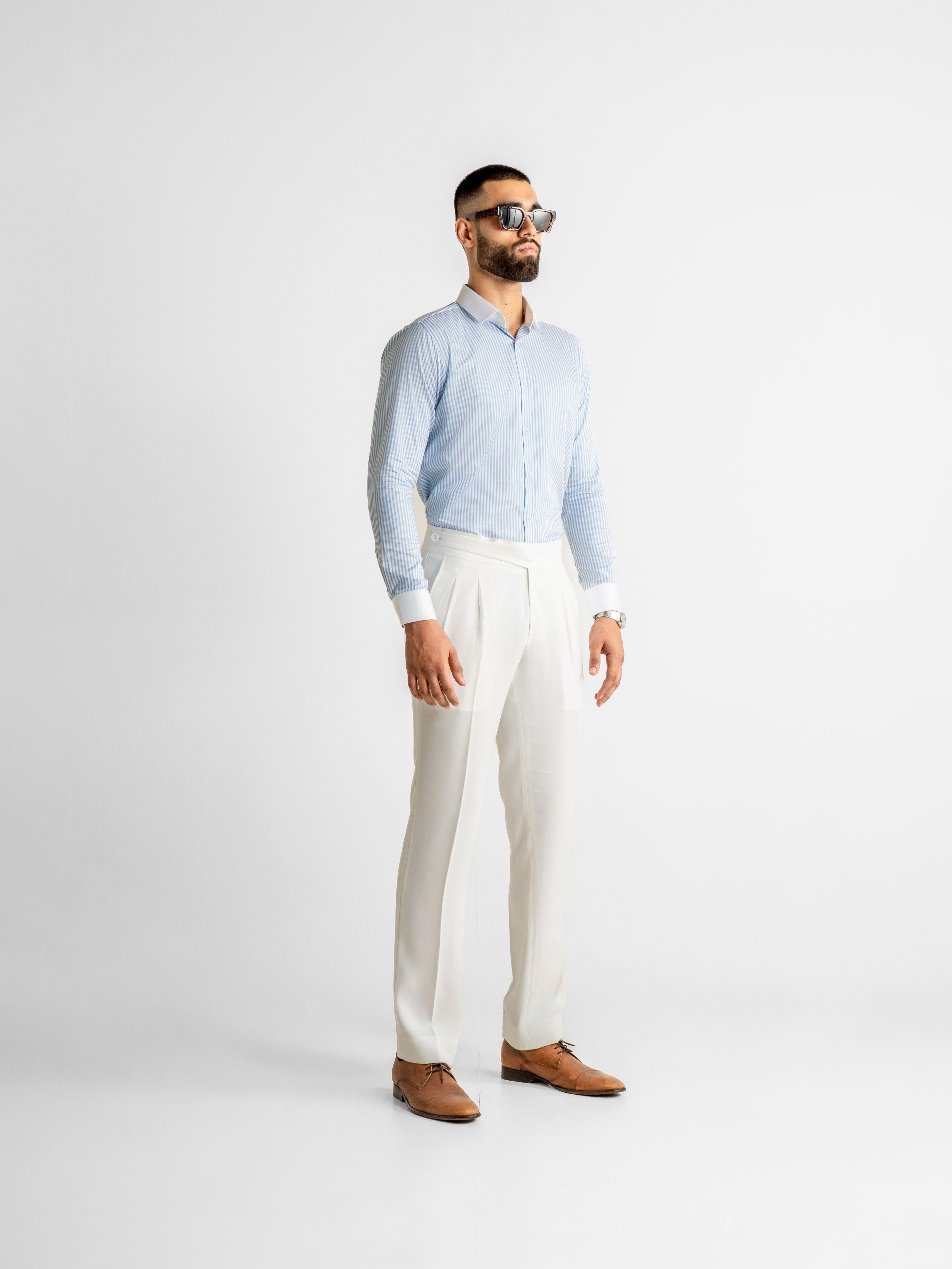 Extended-Strap Gurkha Trousers – White