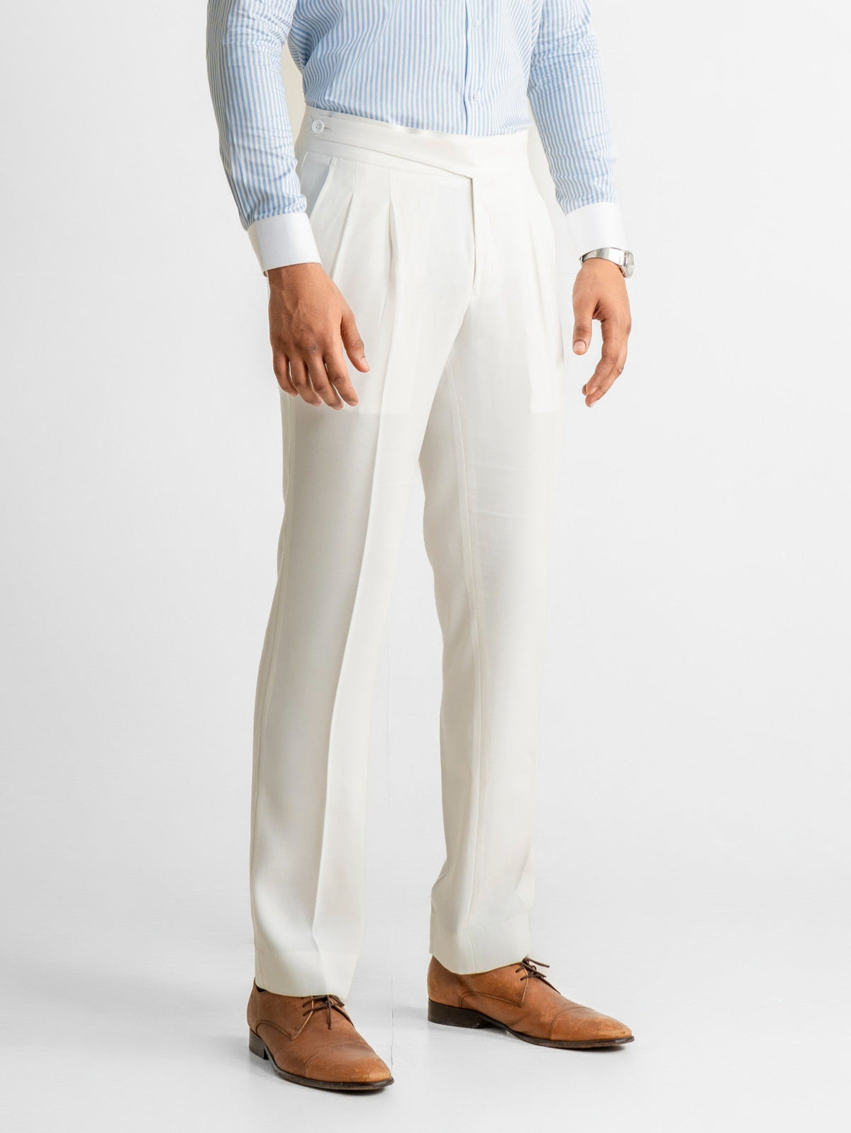 Extended-Strap Gurkha Trousers – White
