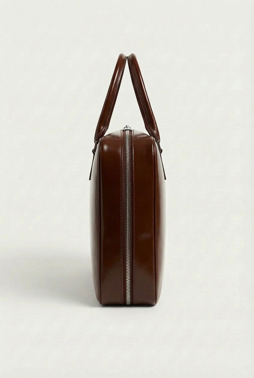 VENCERO Vegan Leather Laptop Bag : Brown