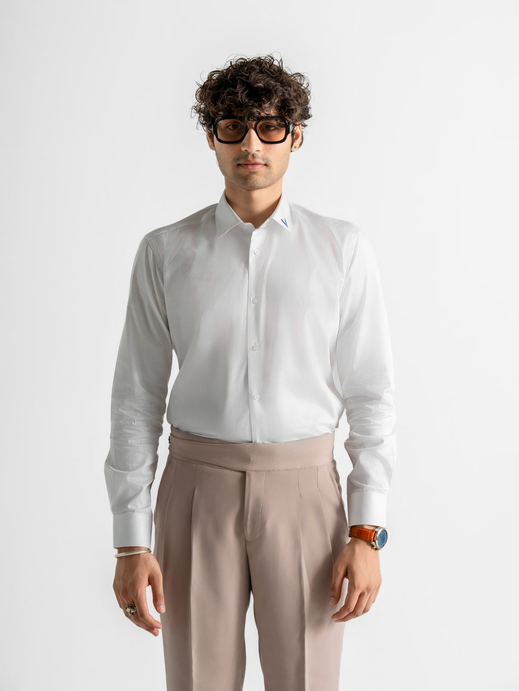 Signature White Contrast Collar Shirt