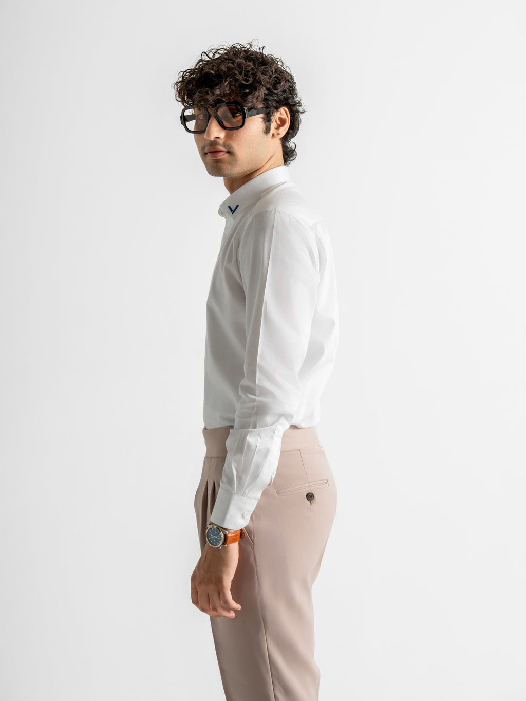 Signature White Contrast Collar Shirt