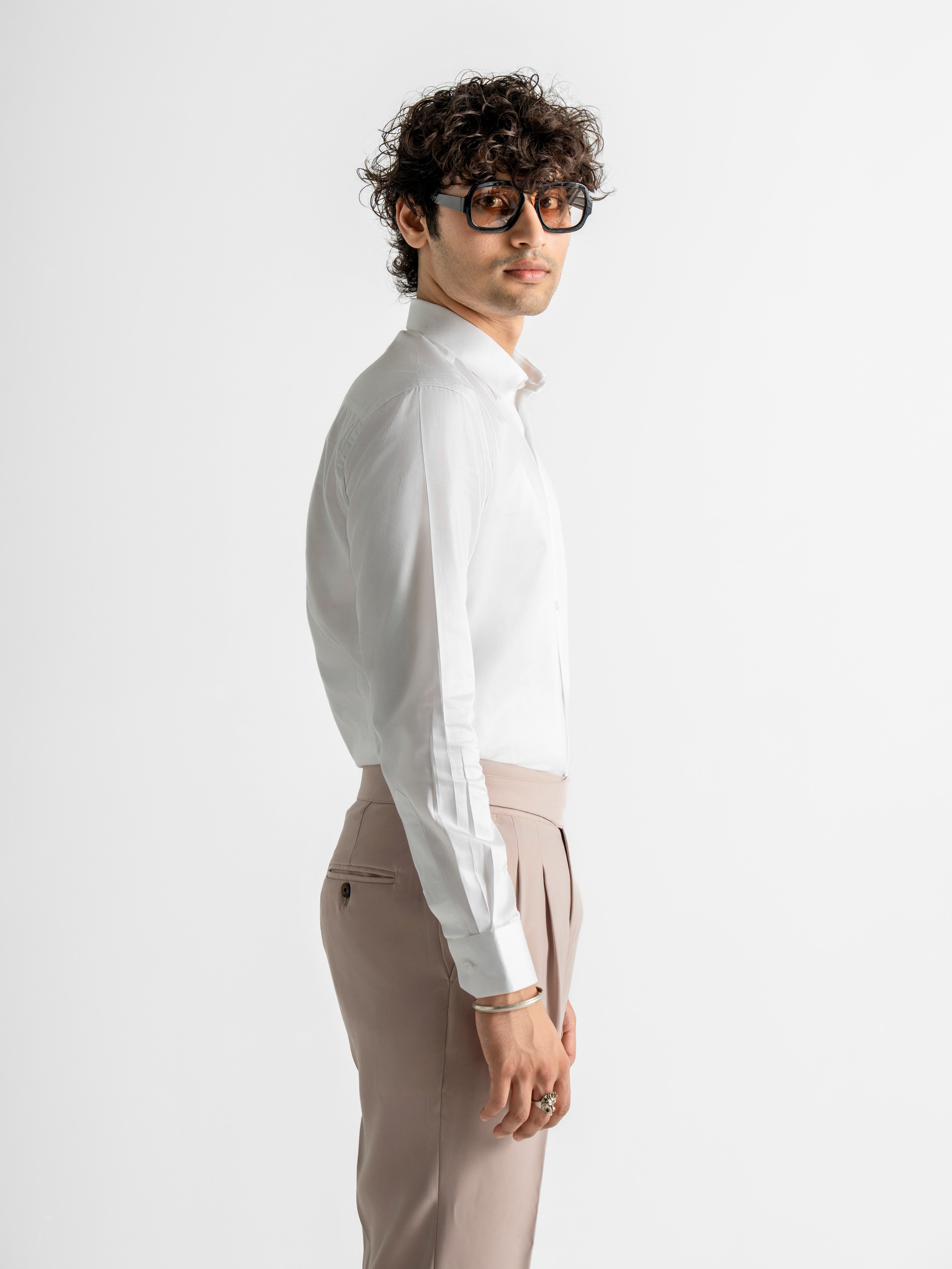 Signature White Contrast Collar Shirt
