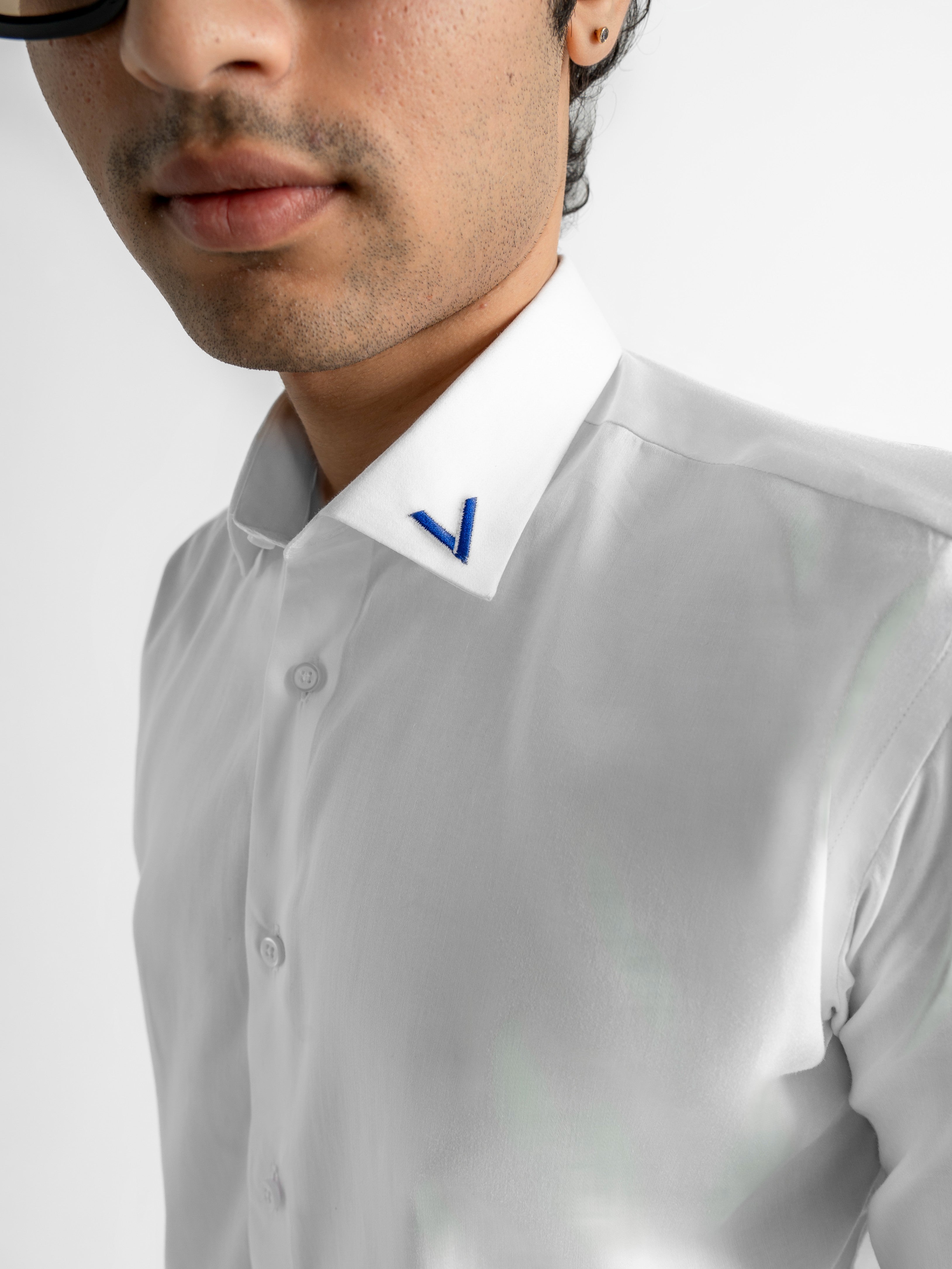 Signature White Contrast Collar Shirt