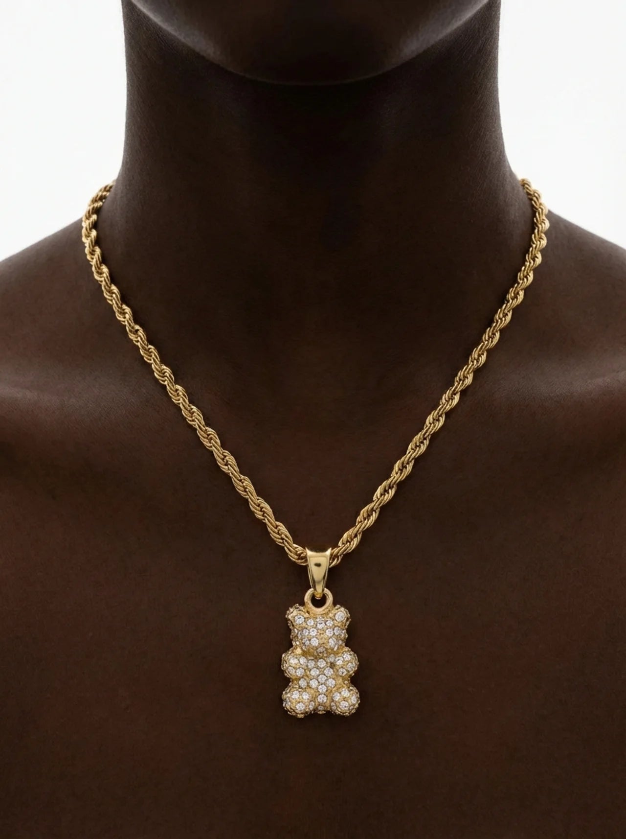 Gold Teddy Bear Necklace