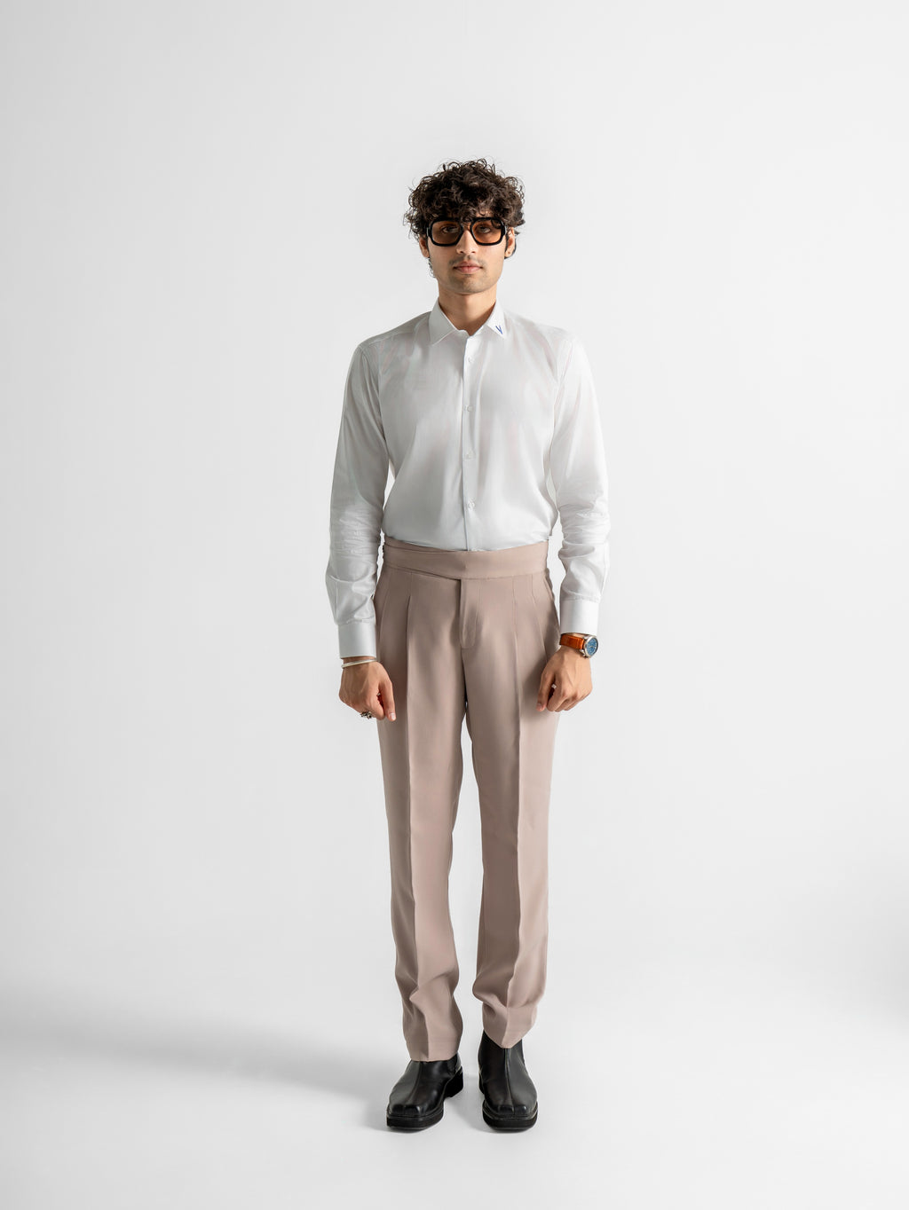 Signature White Contrast Collar Shirt