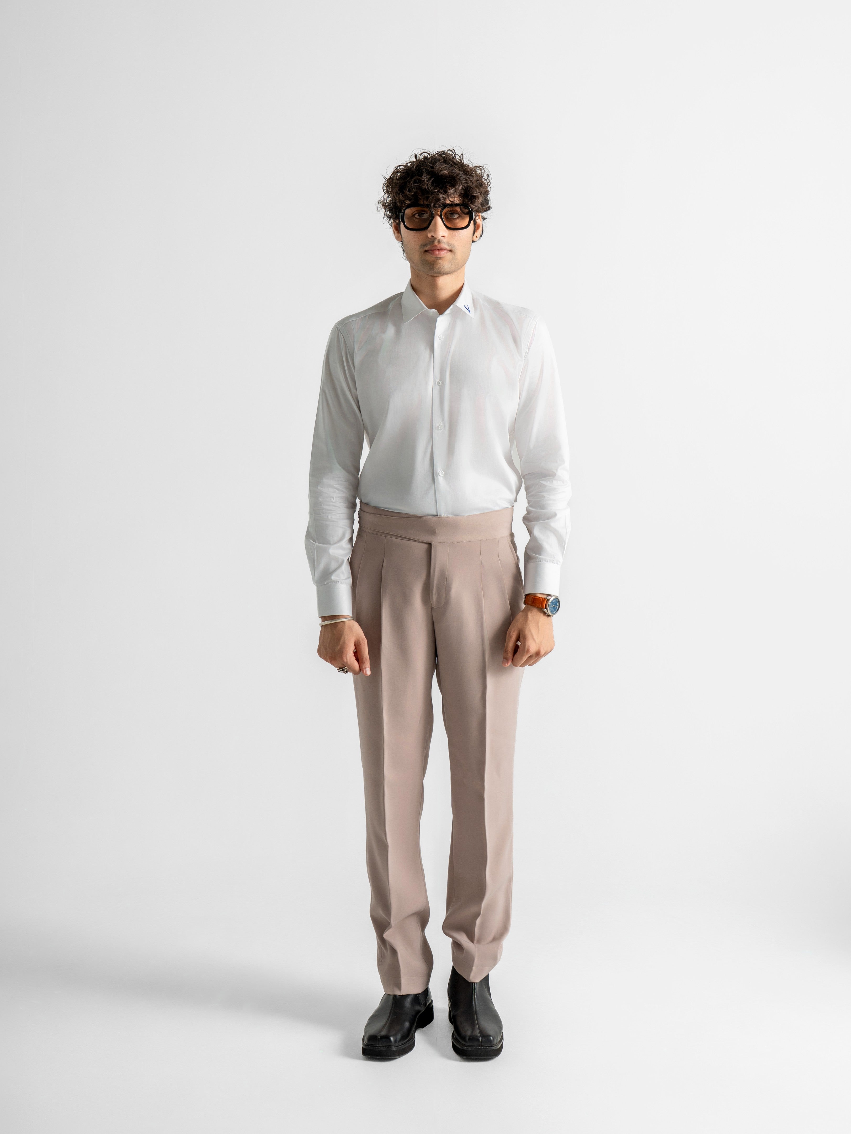 Signature White Contrast Collar Shirt