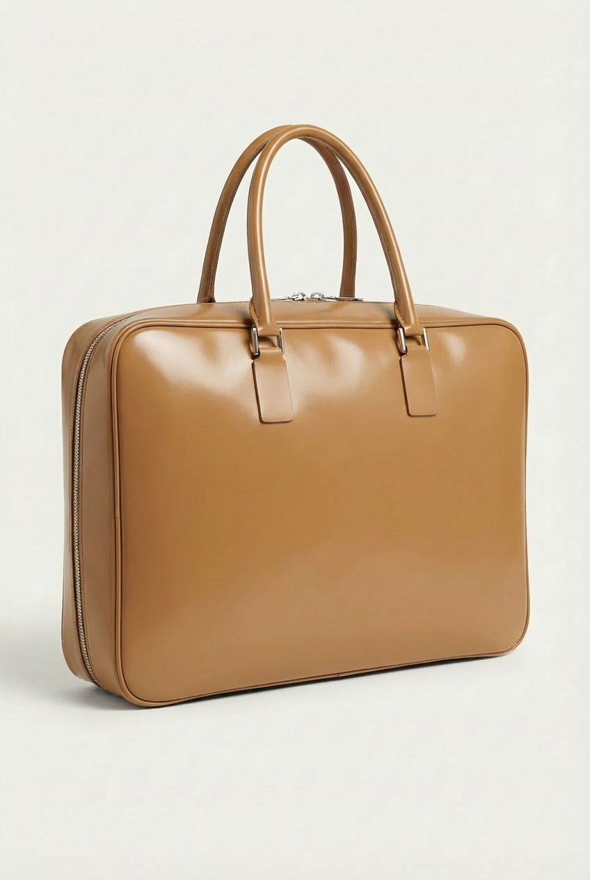 VENCERO Vegan Leather Laptop Bag : Tan