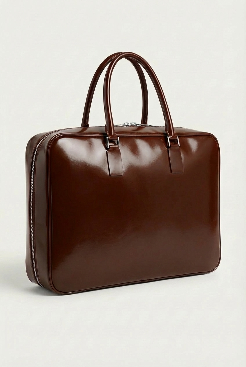 VENCERO Vegan Leather Laptop Bag : Brown