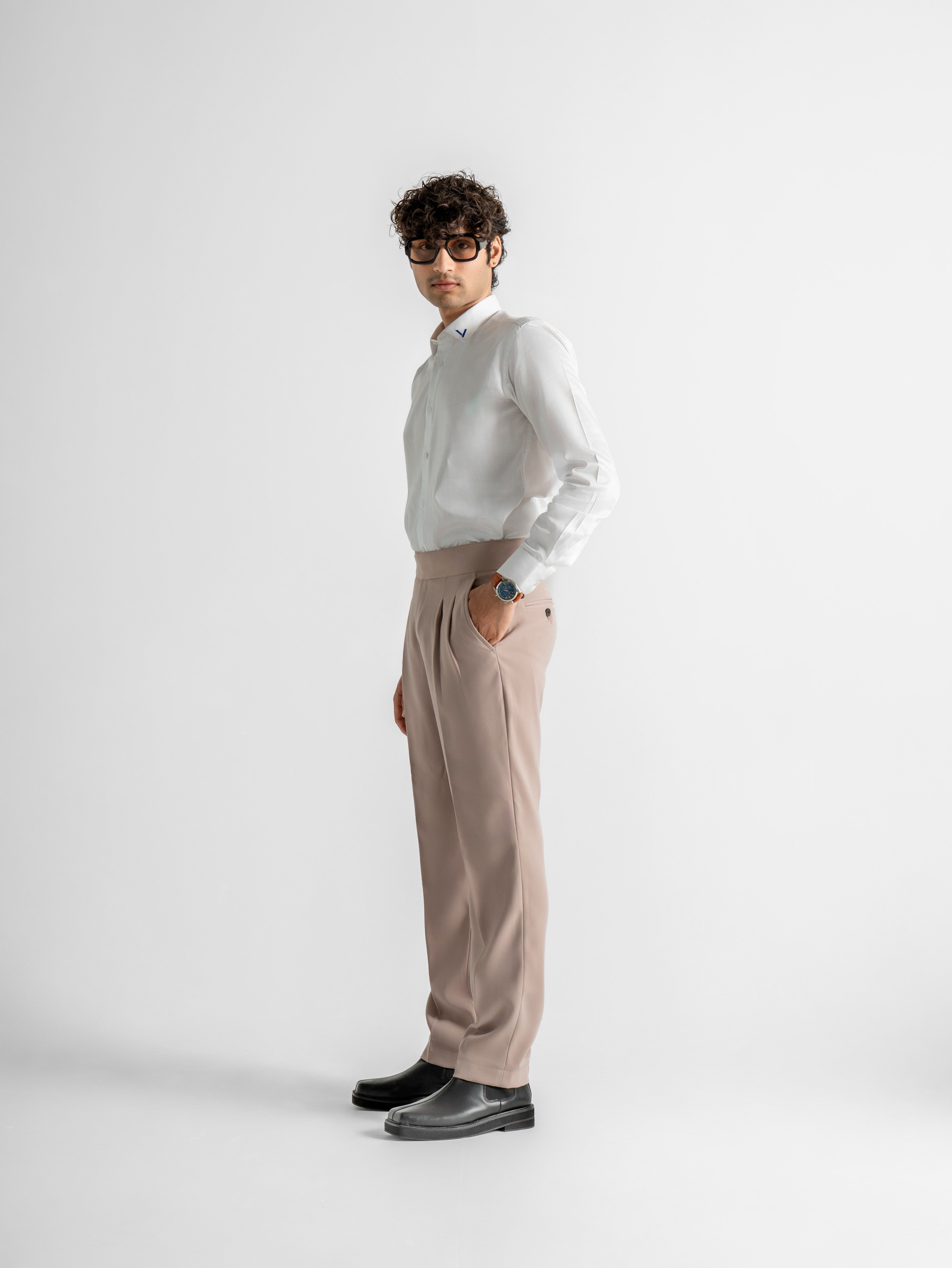 Extended-Strap Gurkha Trousers – Beige
