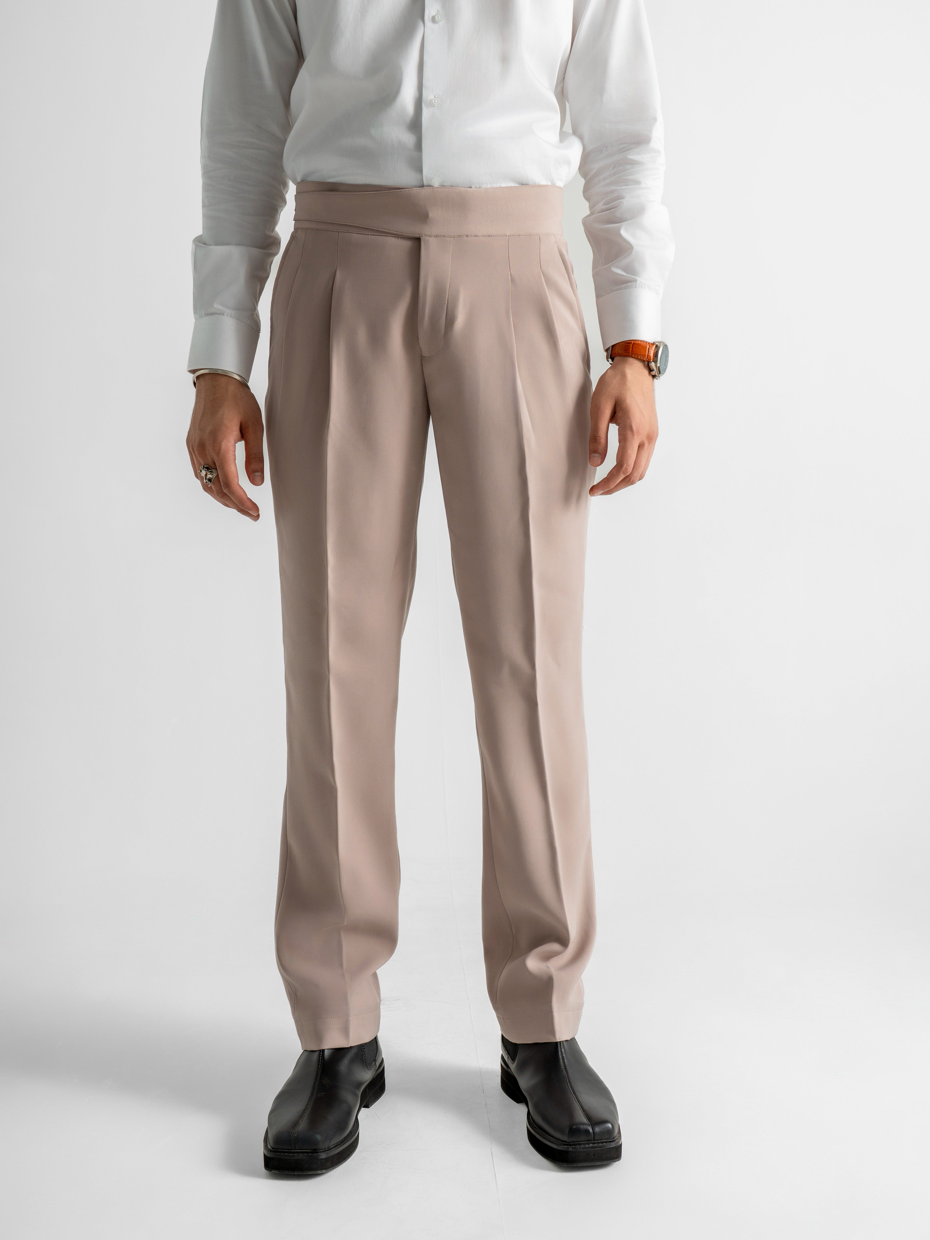Extended-Strap Gurkha Trousers – Beige
