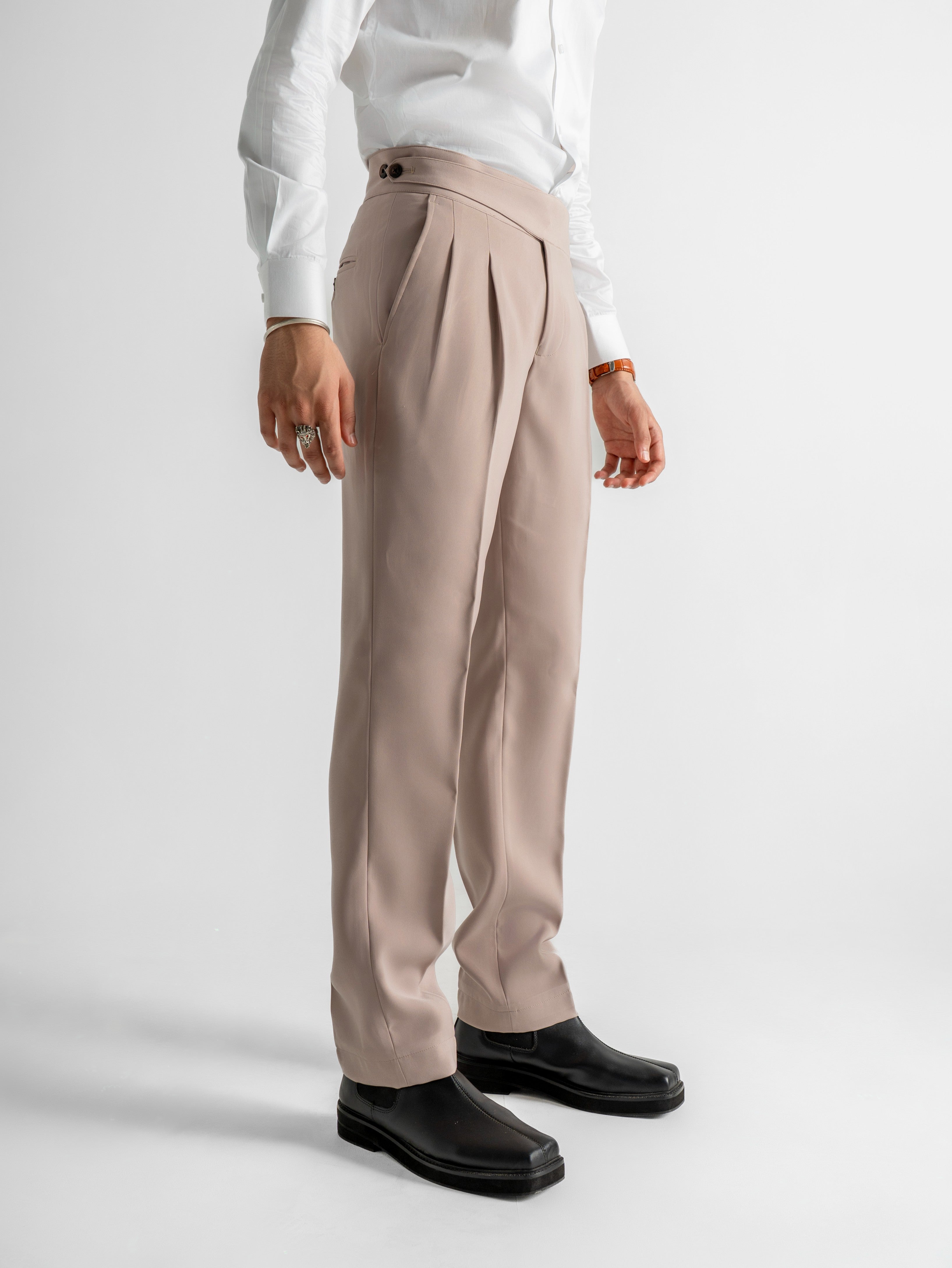 Extended-Strap Gurkha Trousers – Beige
