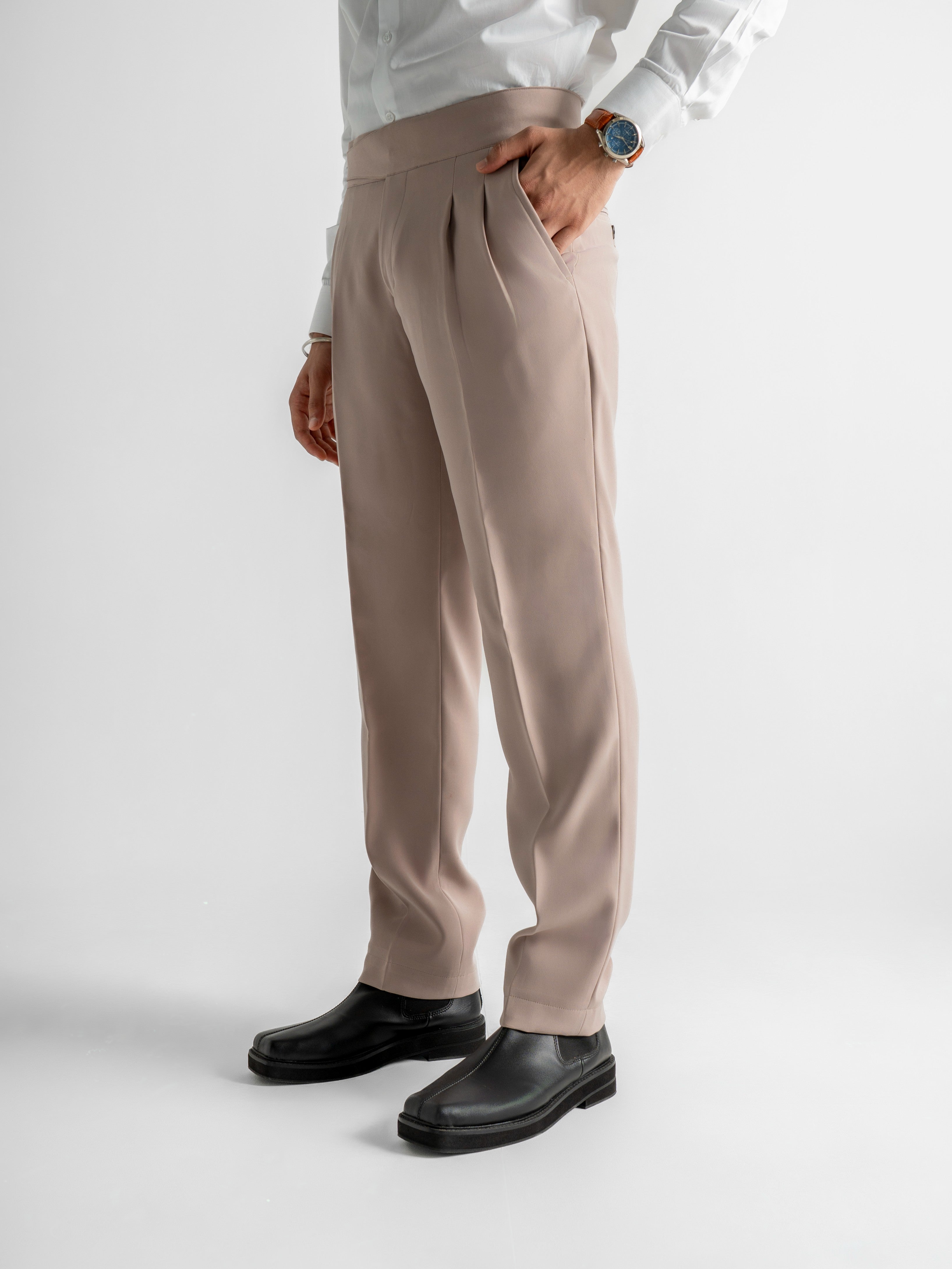 Extended-Strap Gurkha Trousers – Beige