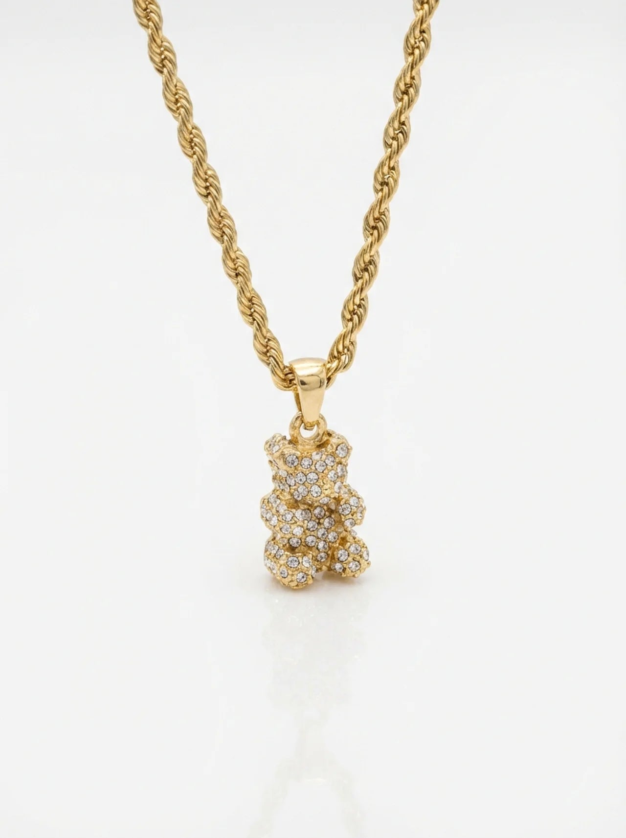 Gold Teddy Bear Necklace