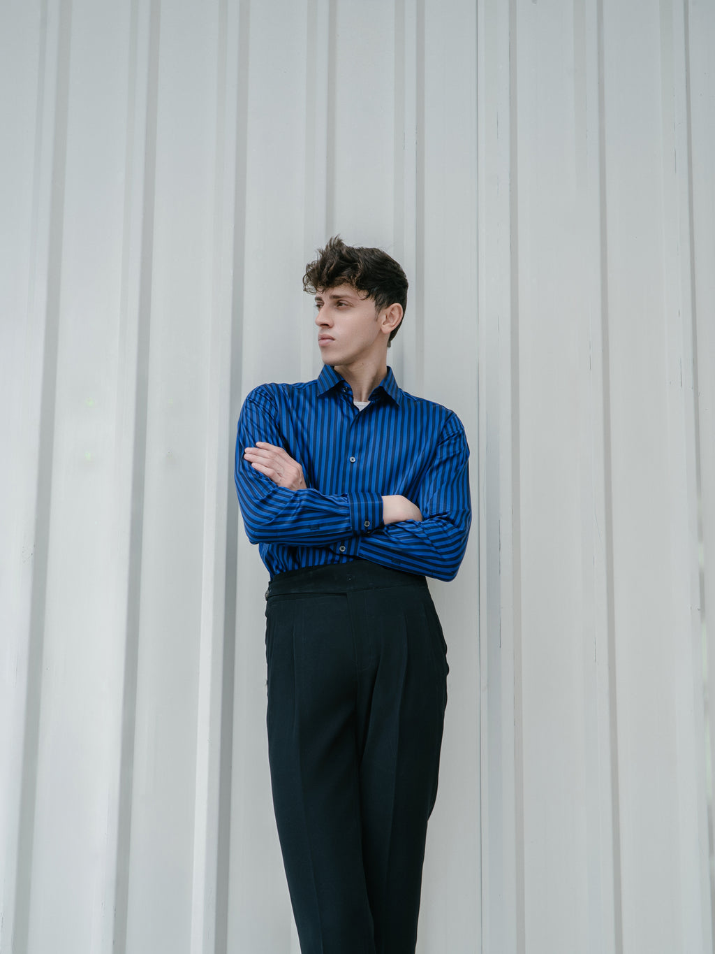 Midnight Stripe Shirt - Cobalt Blue & Black