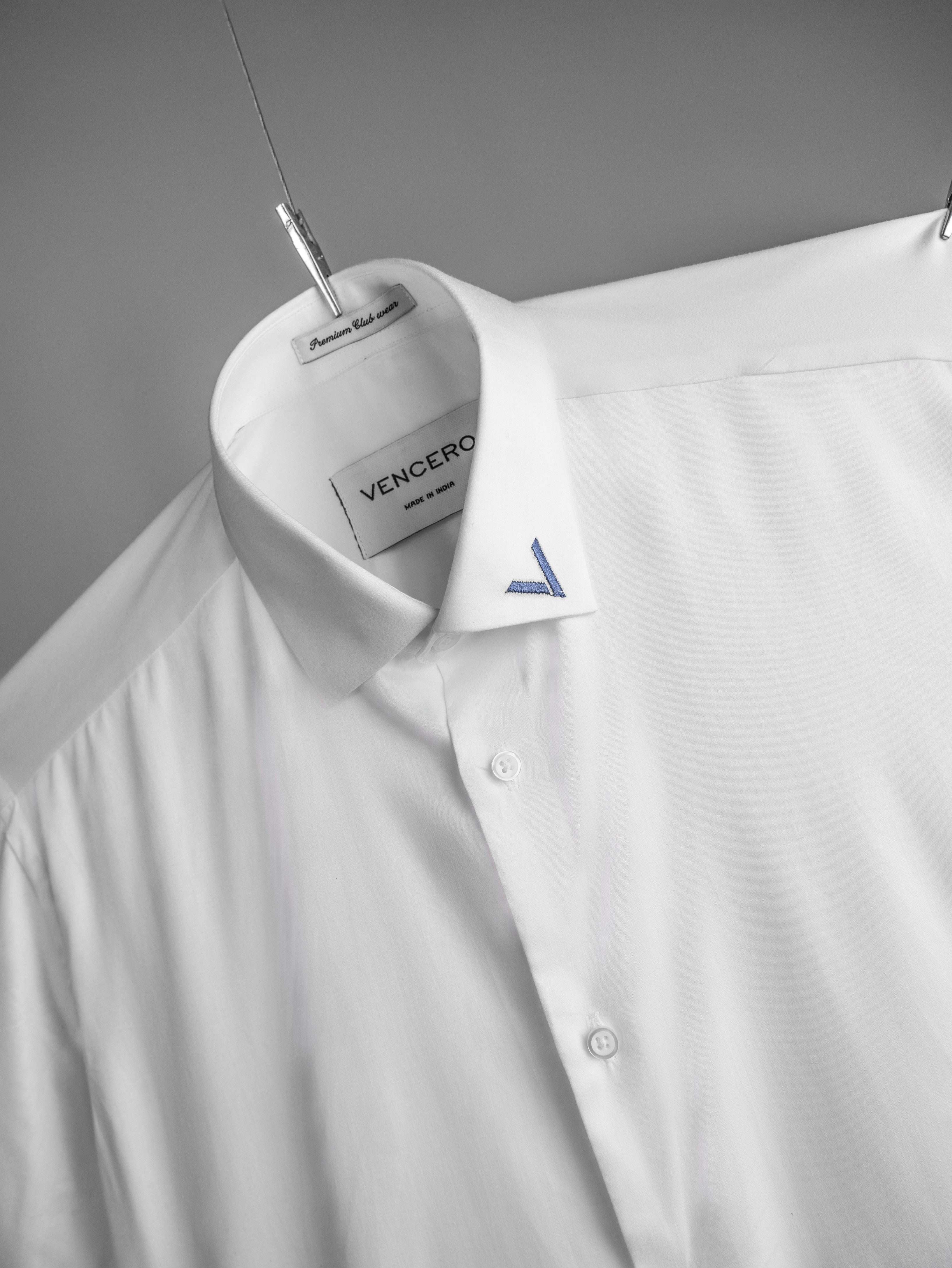 Signature White Contrast Collar Shirt