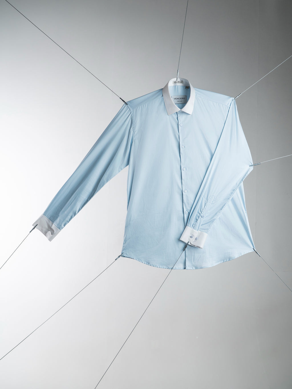 Contrast Collar Shirt – Solid Sky Blue