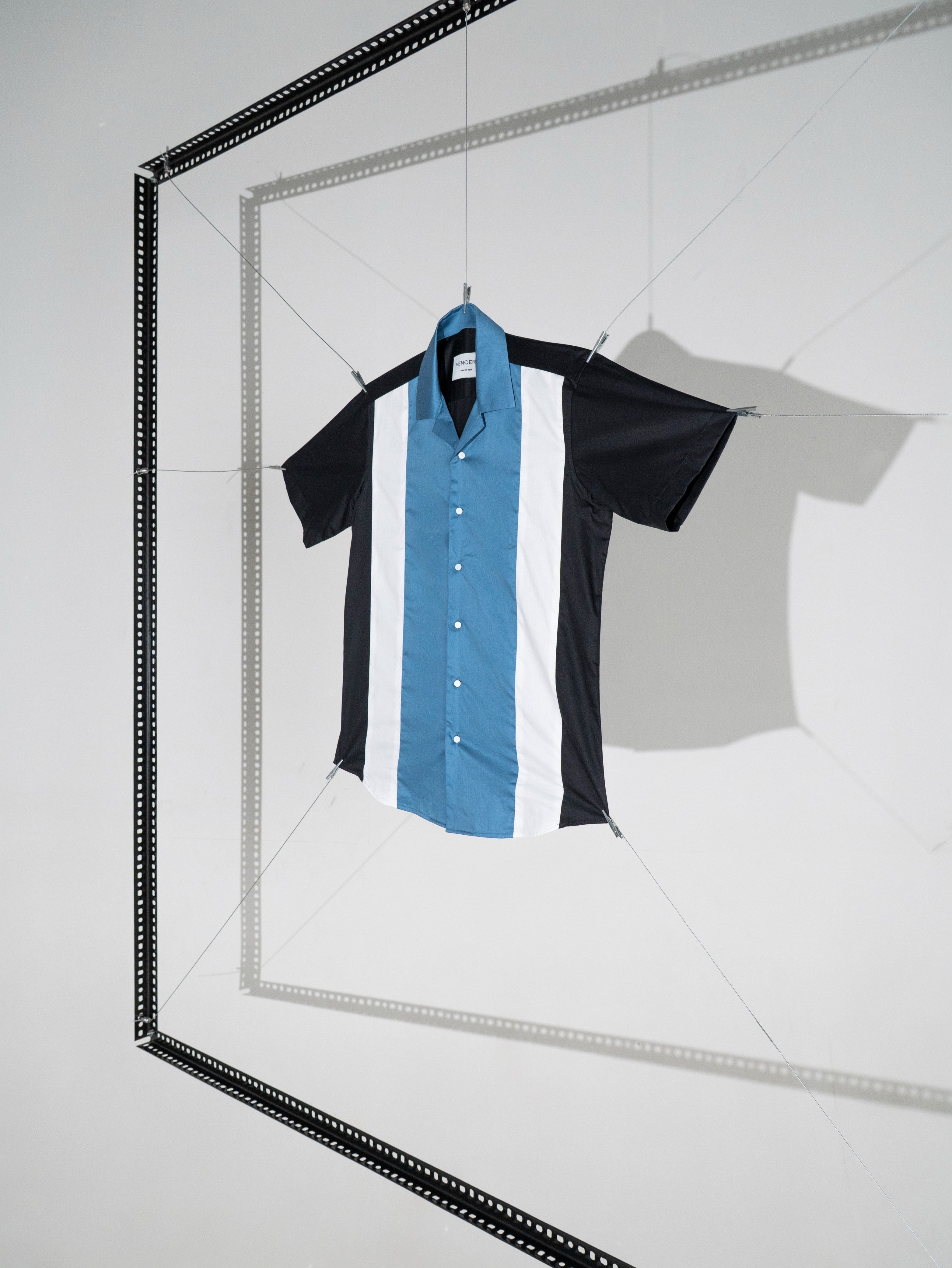 Harper Collar Shirt – Blue & White