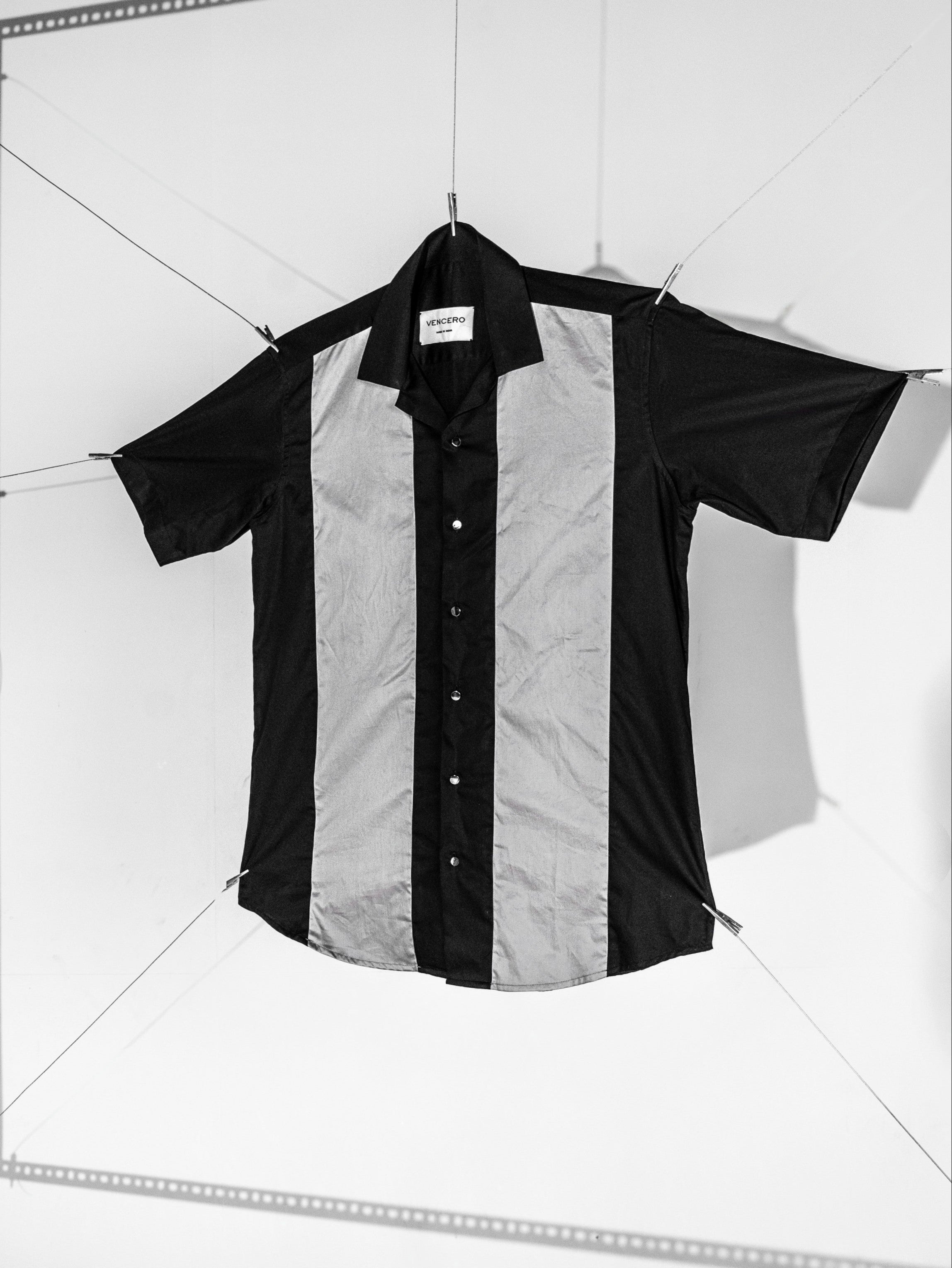 Harper Cuban Shirt - Gray & Black