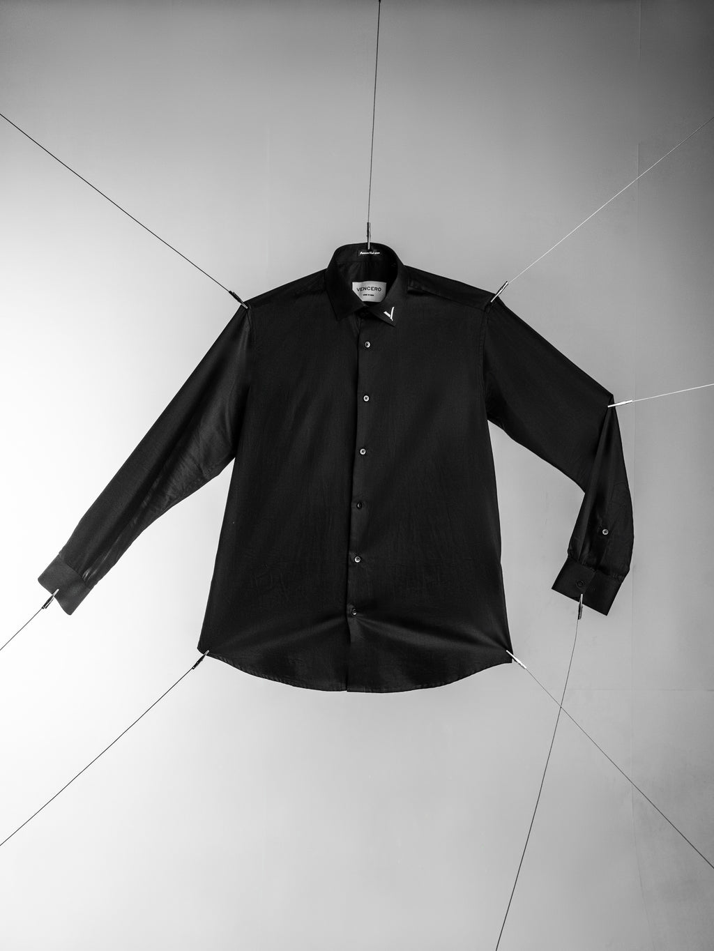 Signature Black Contrast Collar Shirt