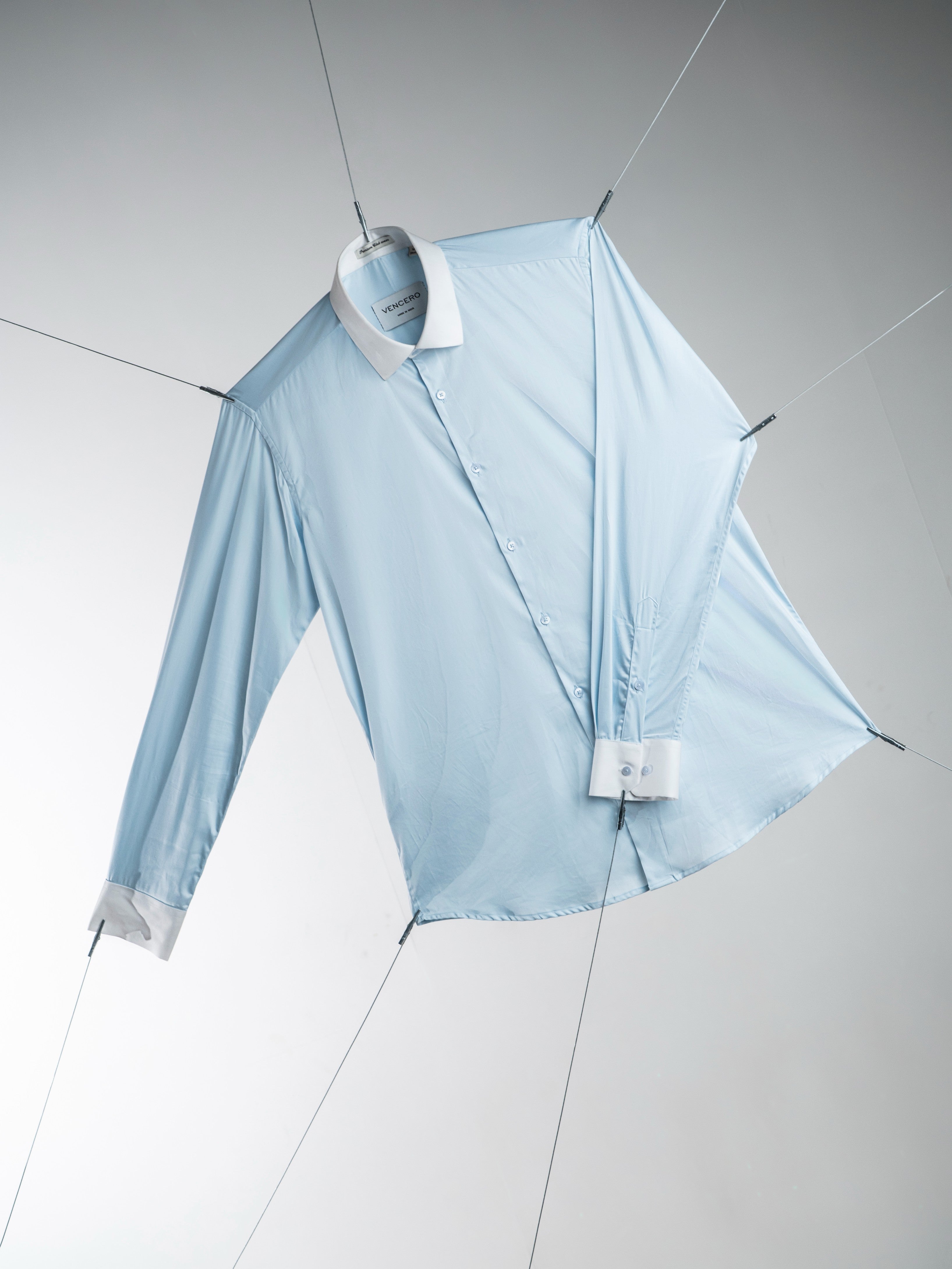 Contrast Collar Shirt – Solid Sky Blue