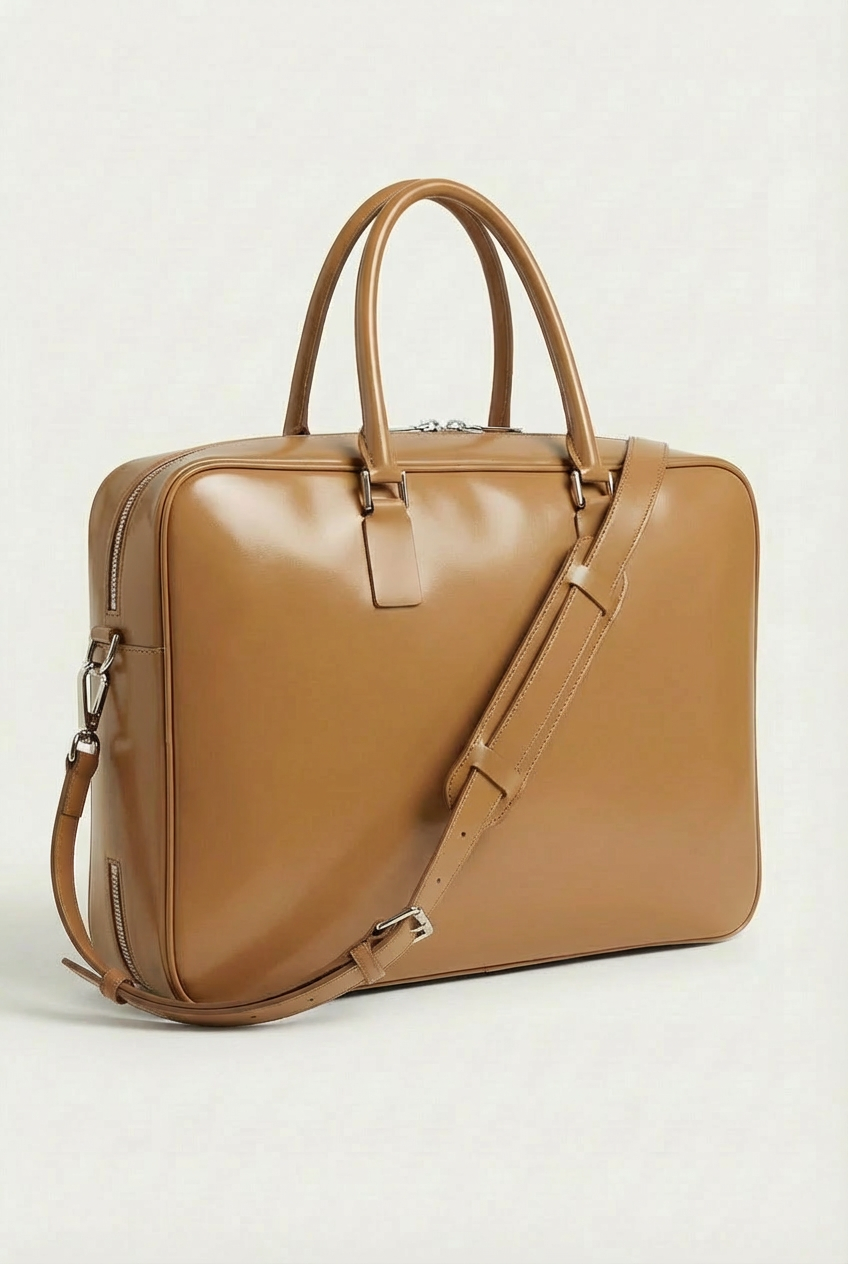 VENCERO Vegan Leather Laptop Bag : Tan