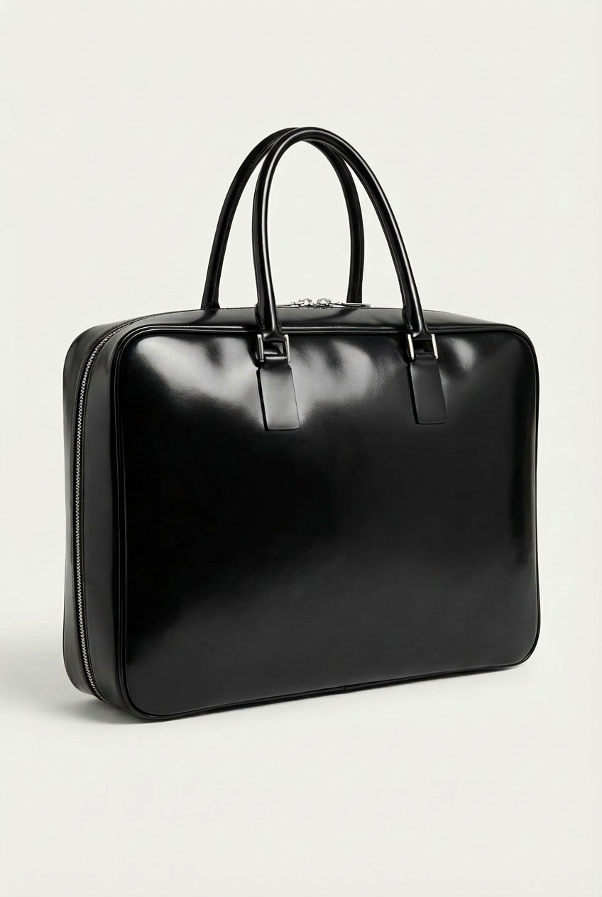 VENCERO Vegan Leather Laptop Bag : Black