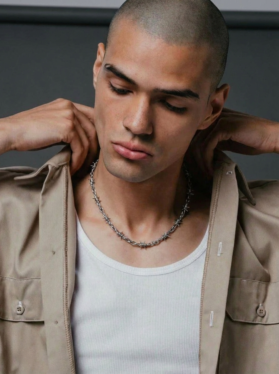 Barbed Wire Chain : Silver