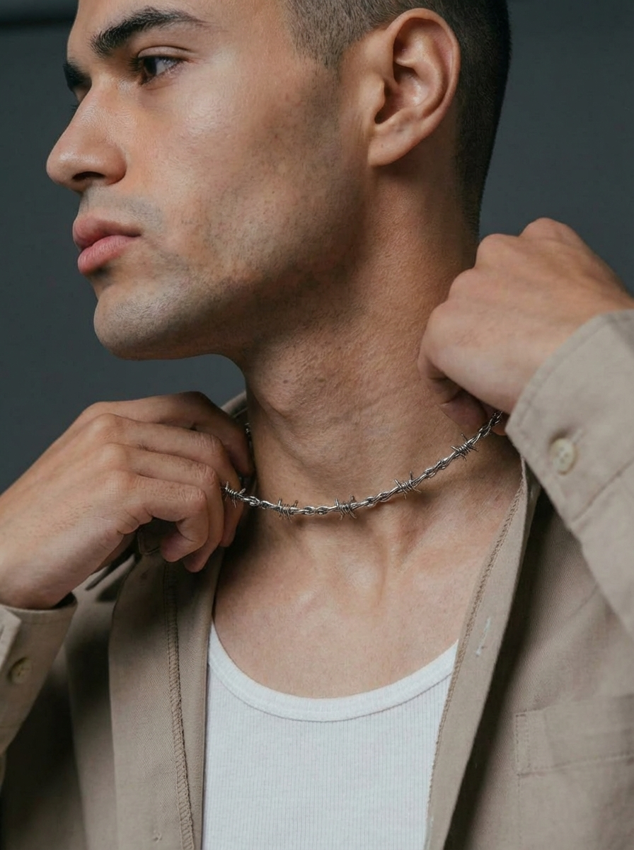 Barbed Wire Chain : Silver