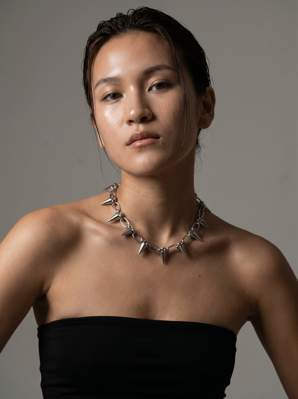 Spiked Unisex Chain : Silver